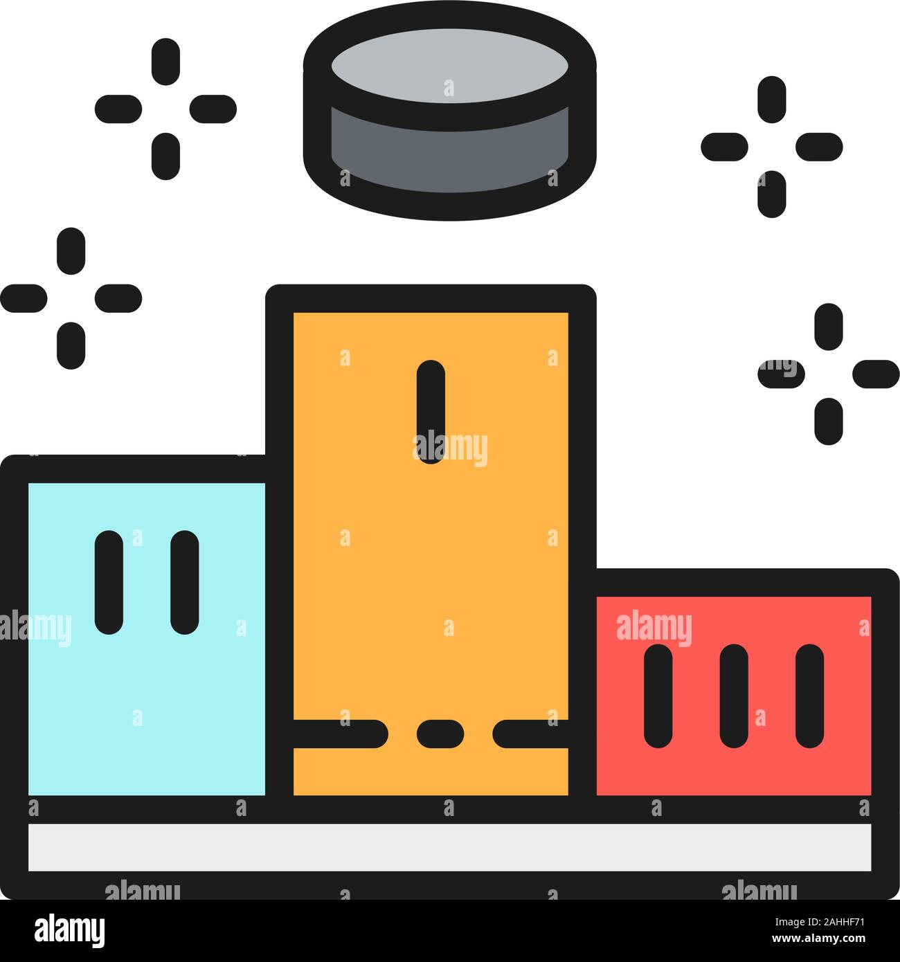 Pedestal with winners, podium scene flat color line icon Stock Vector ...