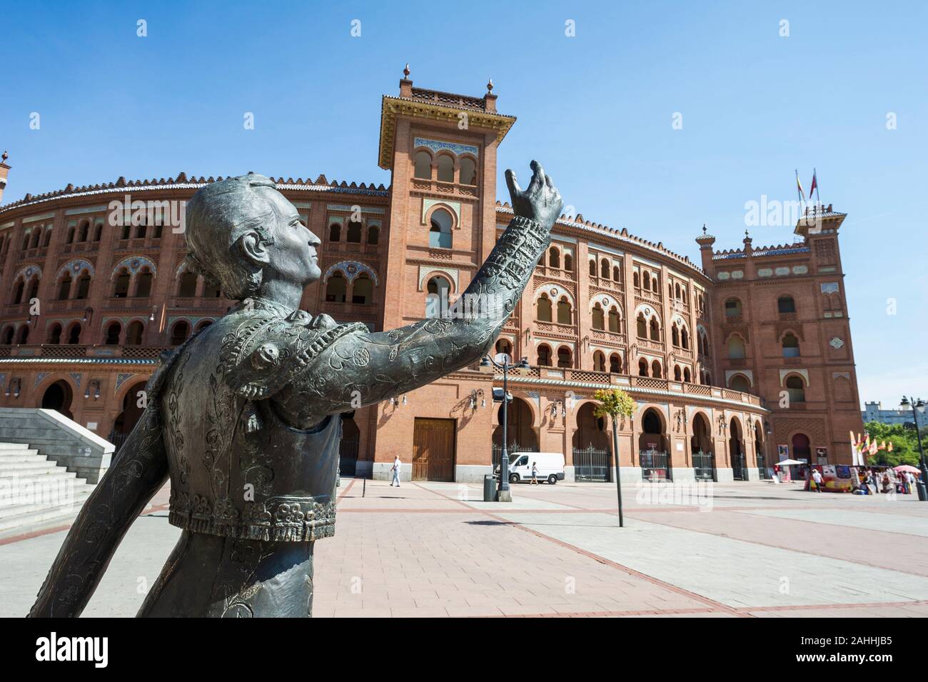 Sculpture of a matador outside the bull ring, Plaza de Toros, Madrid, Spain Stock Photo