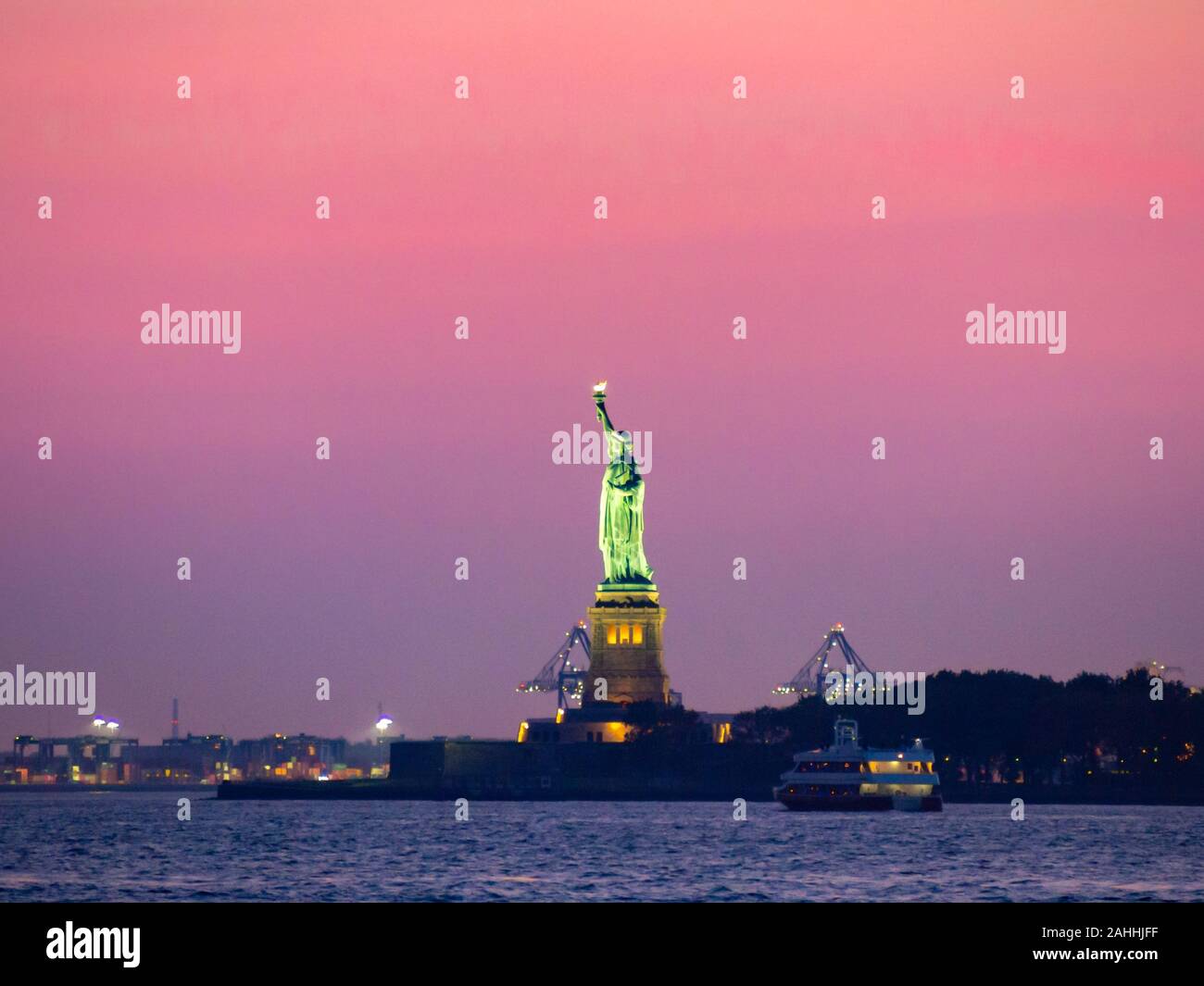 Liberty island, New York City Statue of Liberty on Hudson river