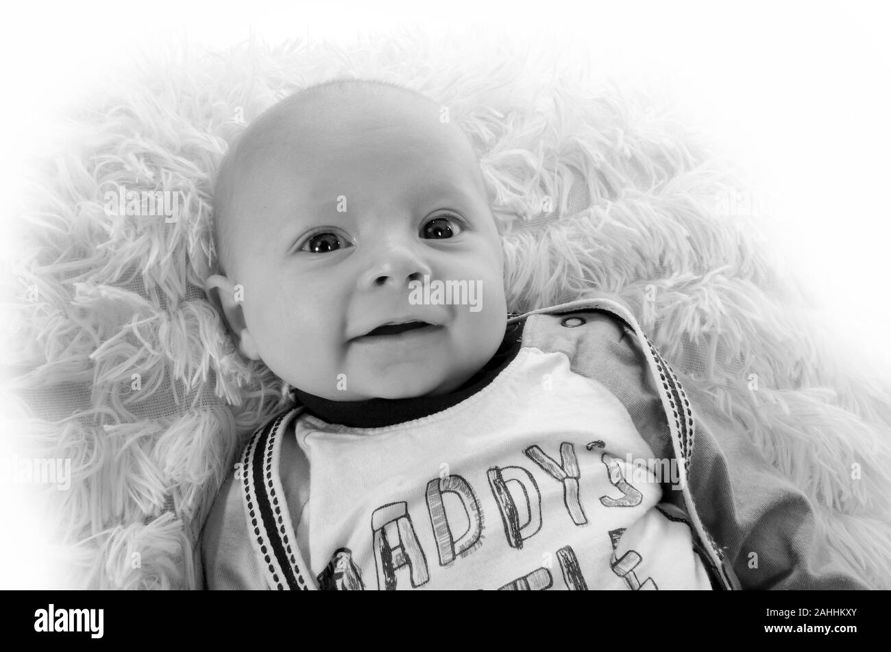 Baby laughing, happy Infant Stock Photo