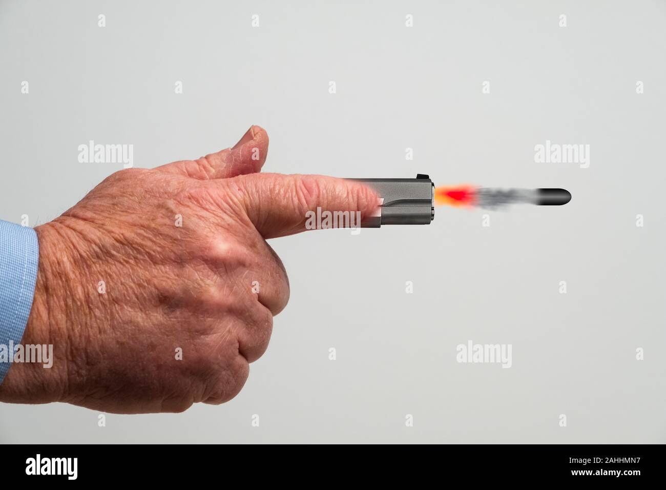 You're fired - a man fires an employee who does not measure up. Stock Photo