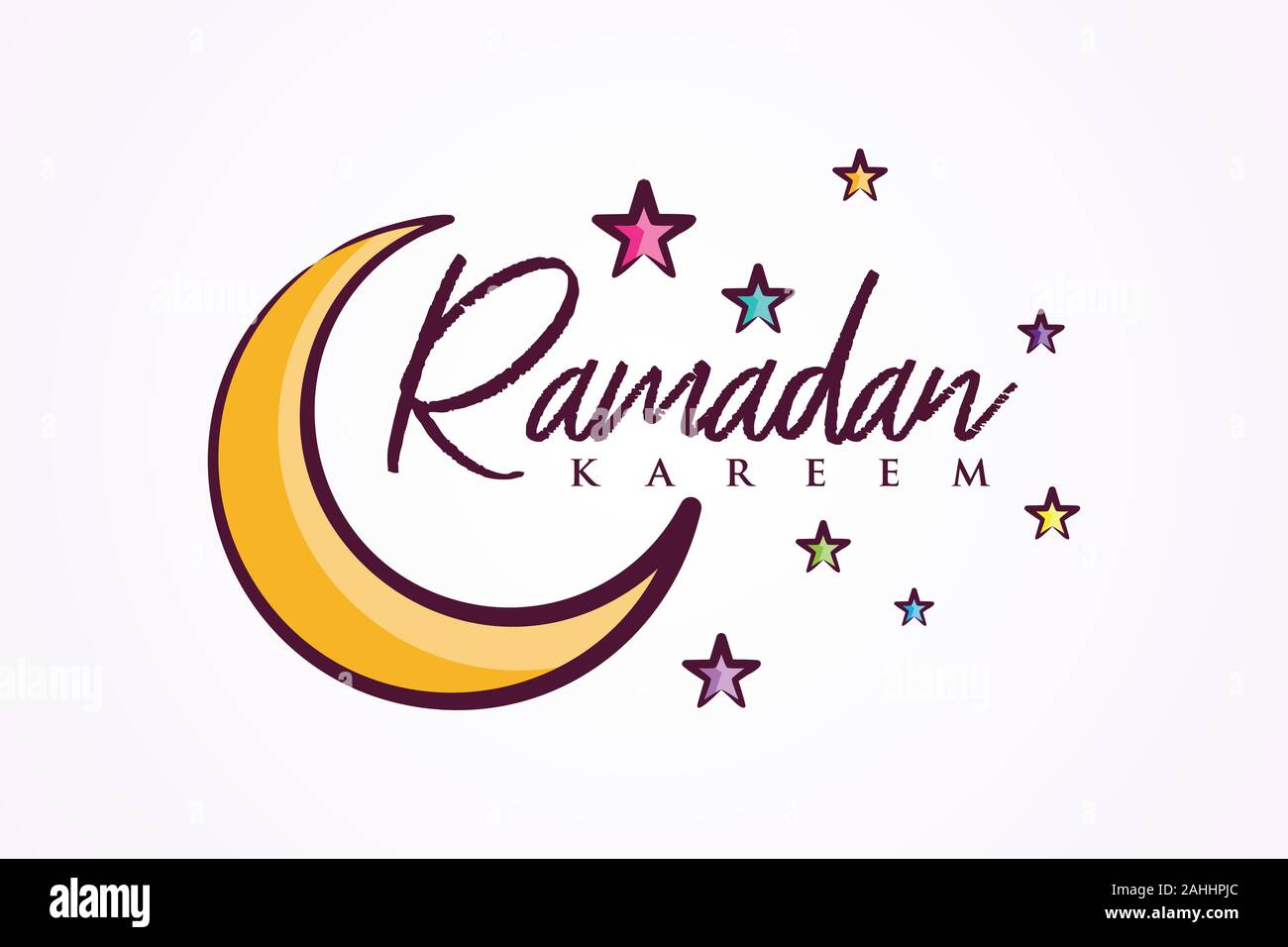 Colorful letter vector ramadan kareem for element design. Emblem background in theme ramadan kareem. Vector illustration EPS.8 EPS.10 Stock Vector