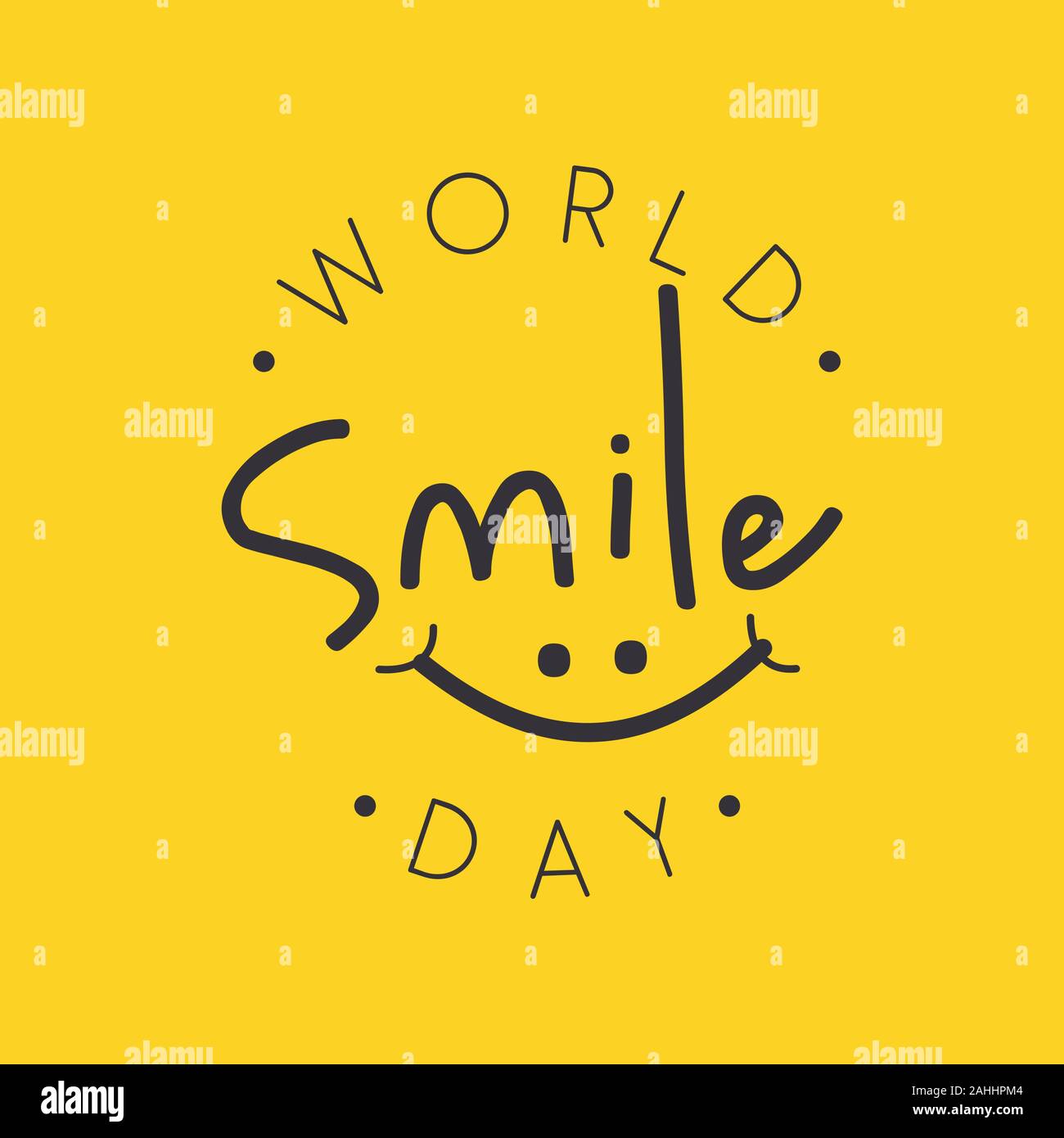 Funny Emblem Design World Smile Day Vector On The Yellow Background Letter Vector World Smile Day For Element Design Vector Illustration Eps 8 Eps 1 Stock Vector Image Art Alamy
