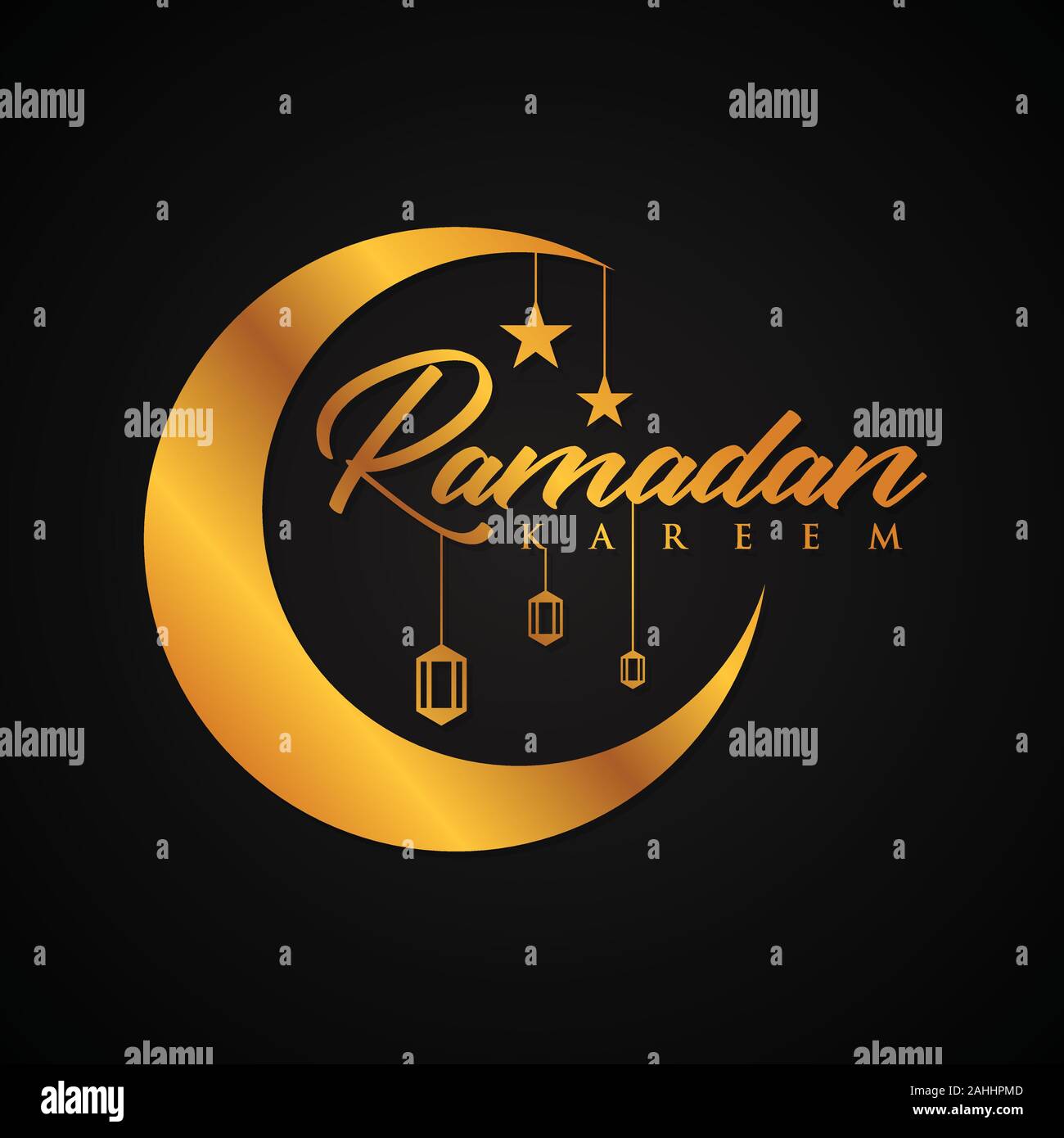 Letter vector ramadan kareem in elegance style on the black background. Elegance background in theme ramadan kareem. Vector illustration EPS.8 EPS.10 Stock Vector