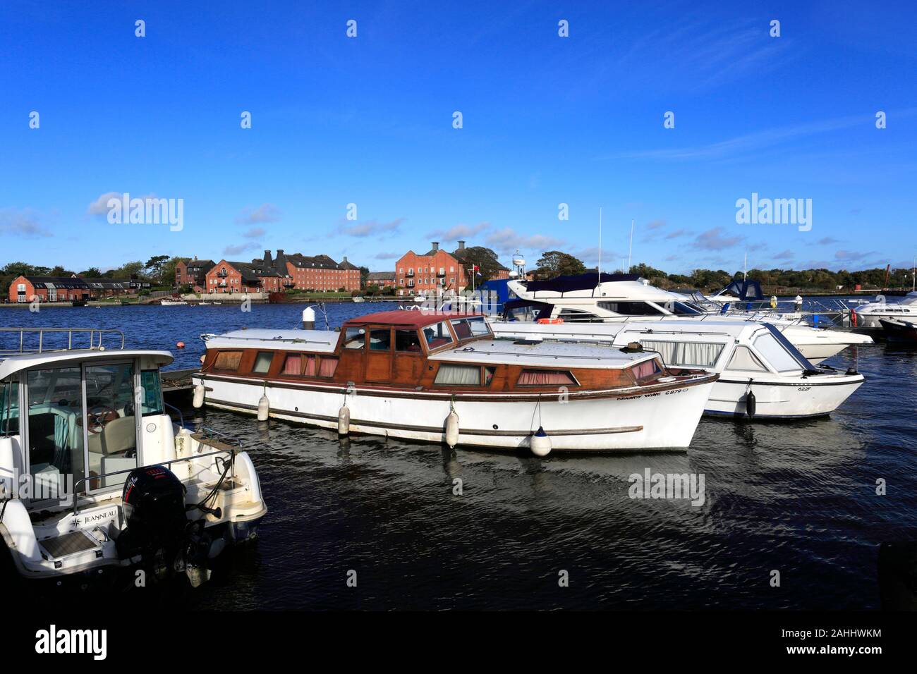 Summer view over Oulton Broad, Lowestoft town, Suffolk county, England Stock Photo