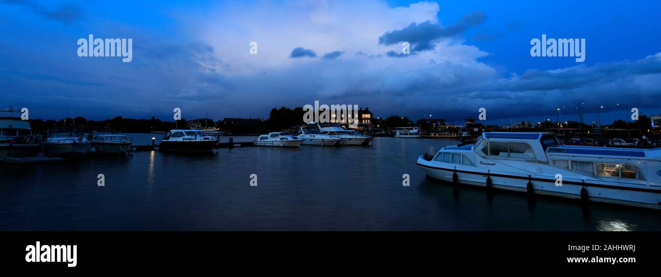 Storm clouds over Oulton Broad, Lowestoft town, Suffolk county, England Stock Photo