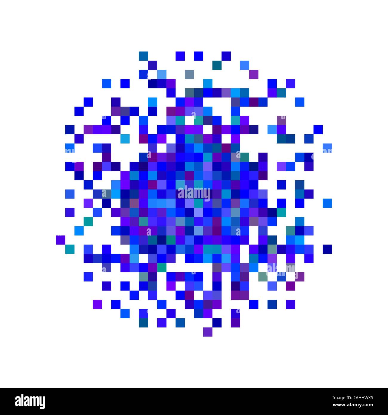 Frame with pixels, mosaic banner, digital pixelated background