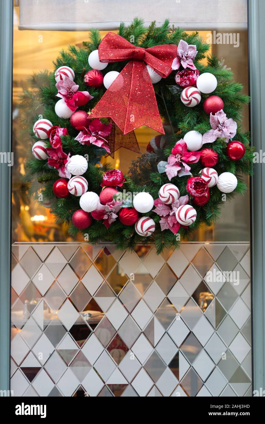 Christmas festive wreath Stock Photo