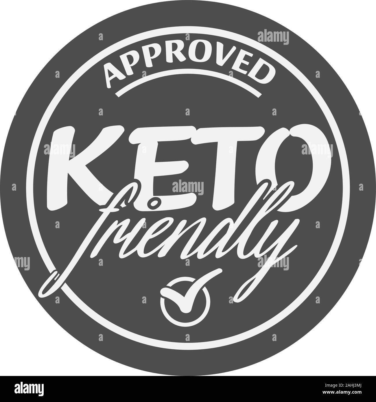 keto friendly sticker or label vector illustration for food suitable for ketogenic diet Stock Vector