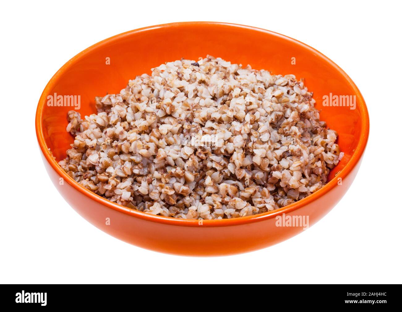 buckwheat porridge in bowl isolated on white background Stock Photo Alamy