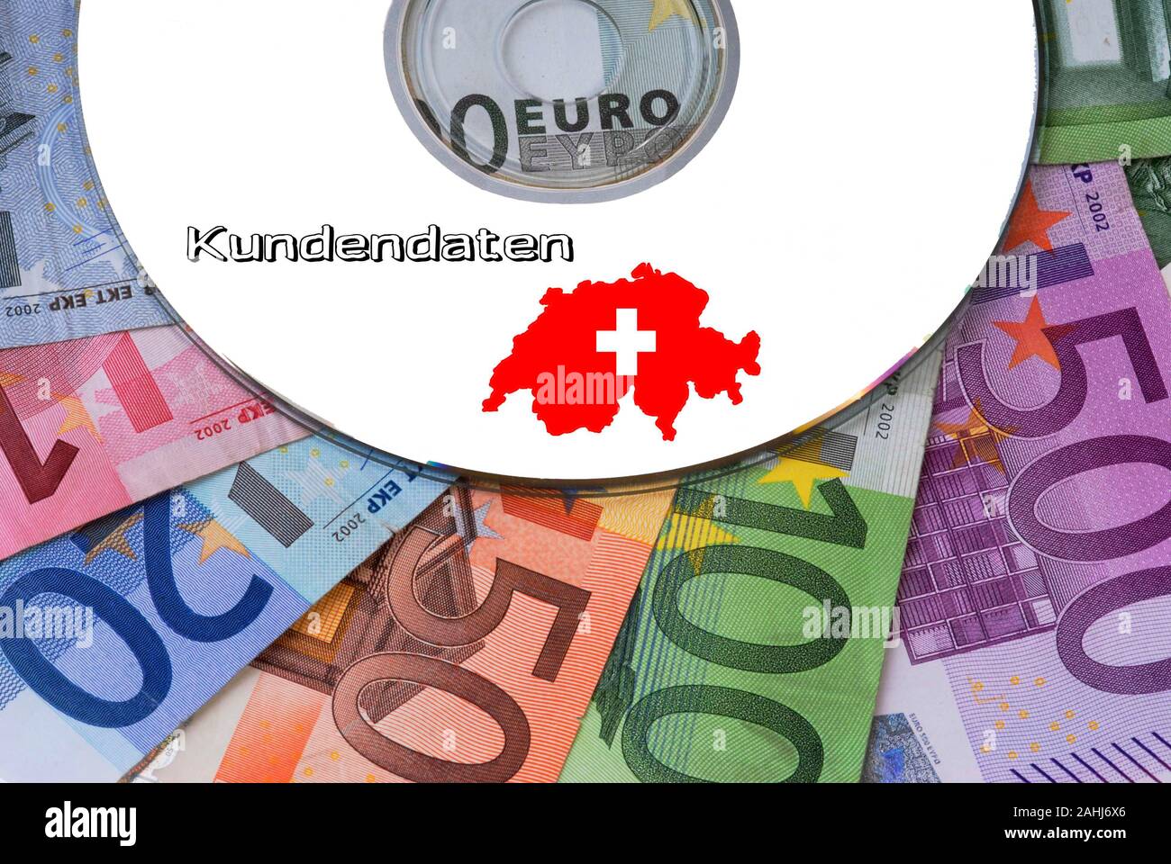 Schweizer Kundendaten auf CD, Bankgeheimnis, Geldpolitik, Schwarzgeld, Stock Photo