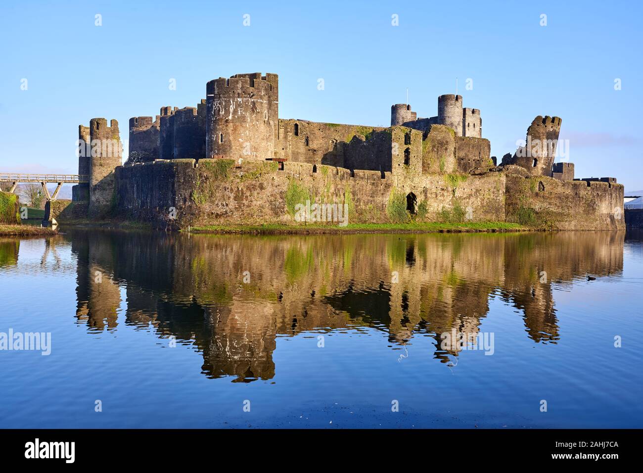 Caerphilly Castle, South Wales Stock Photo