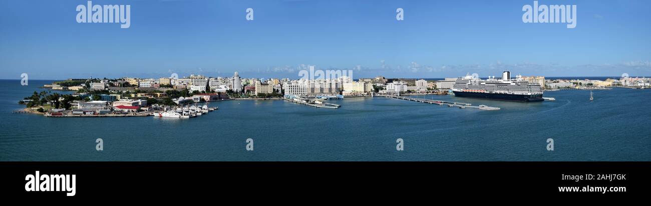 San Juan, Puerto Rico seen from the side of the water Stock Photo