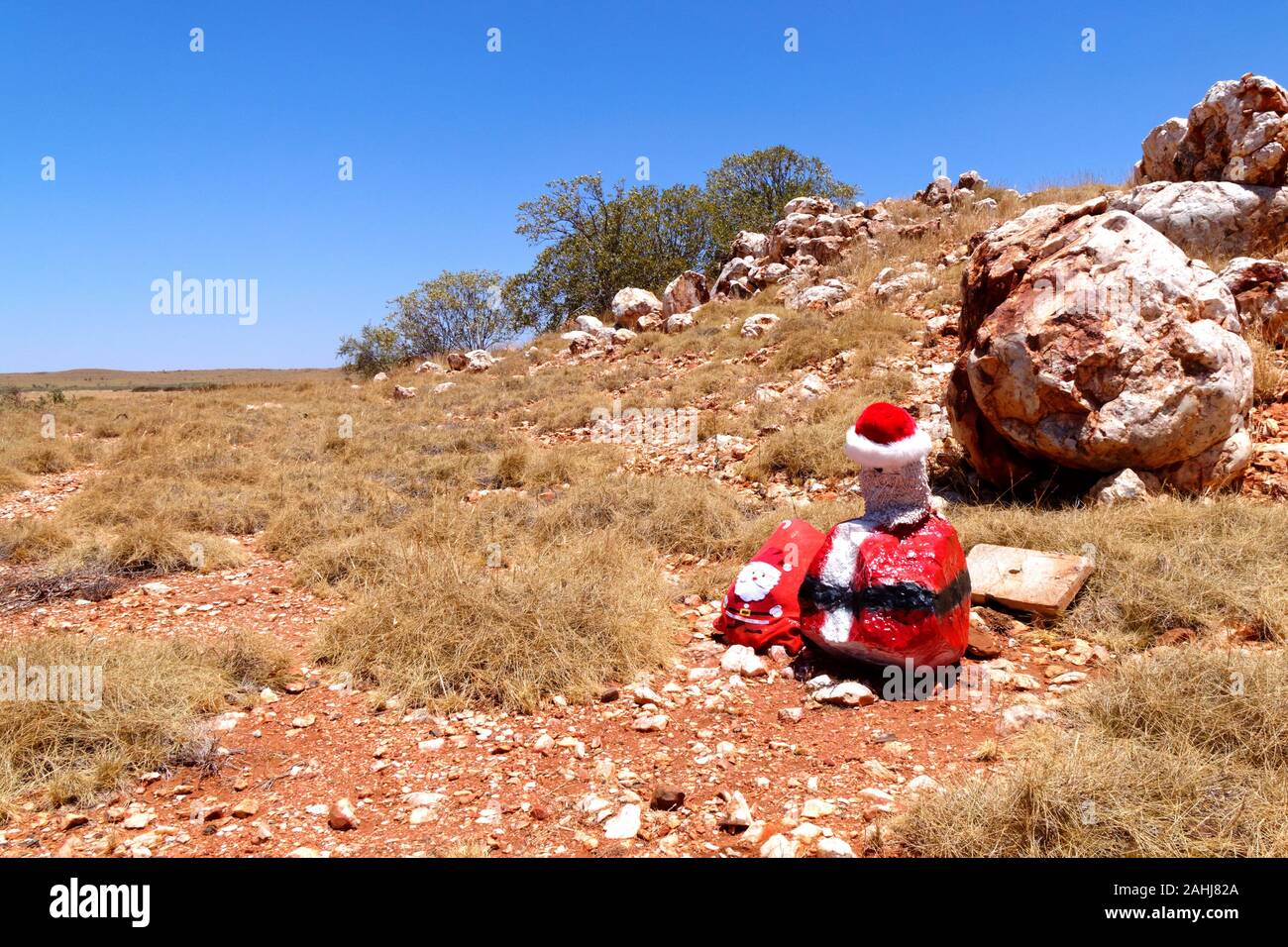 Australian outback Christmas installation, Pilbara, Western Australia Stock Photo