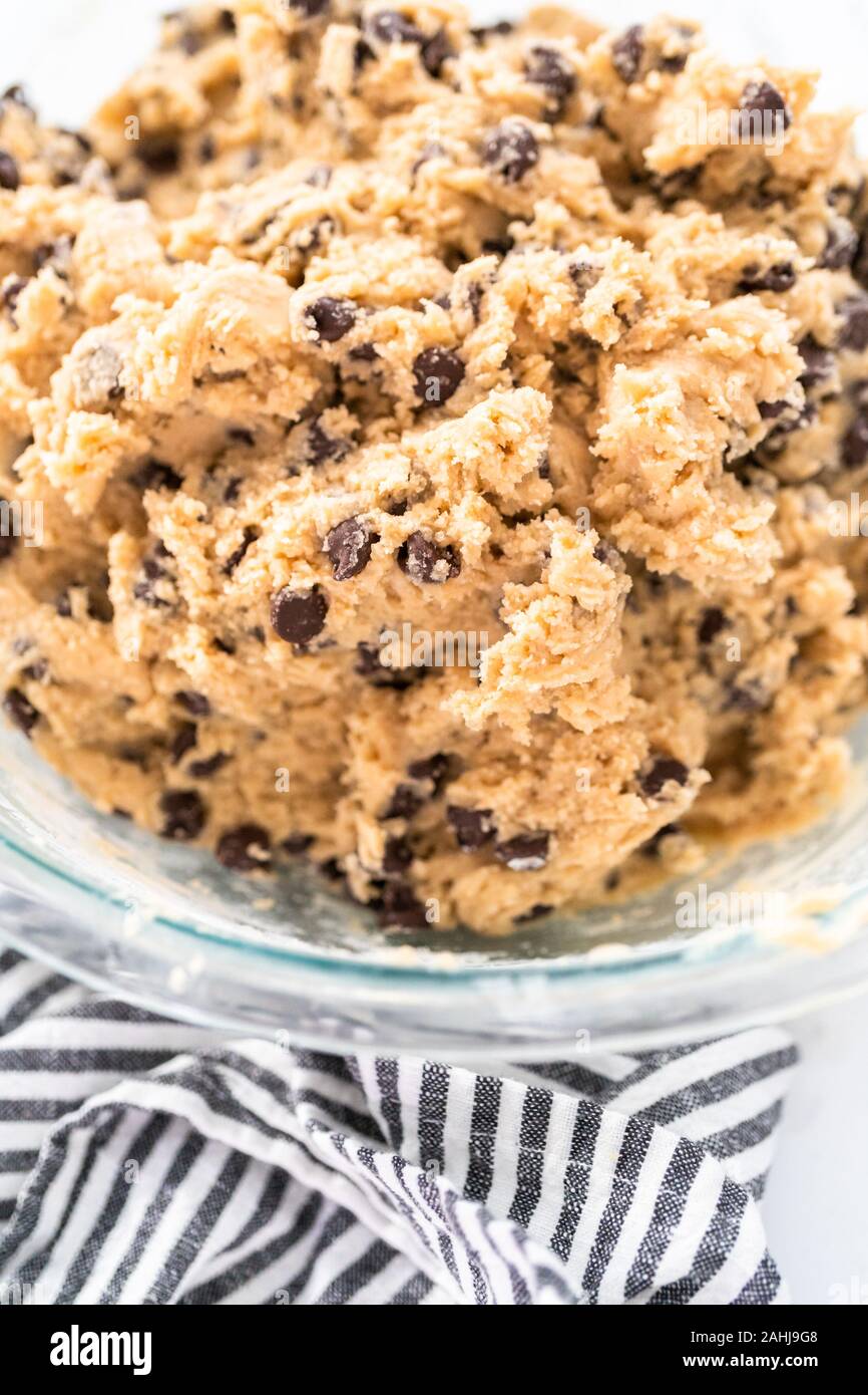 Homemade cookie dough with choc…