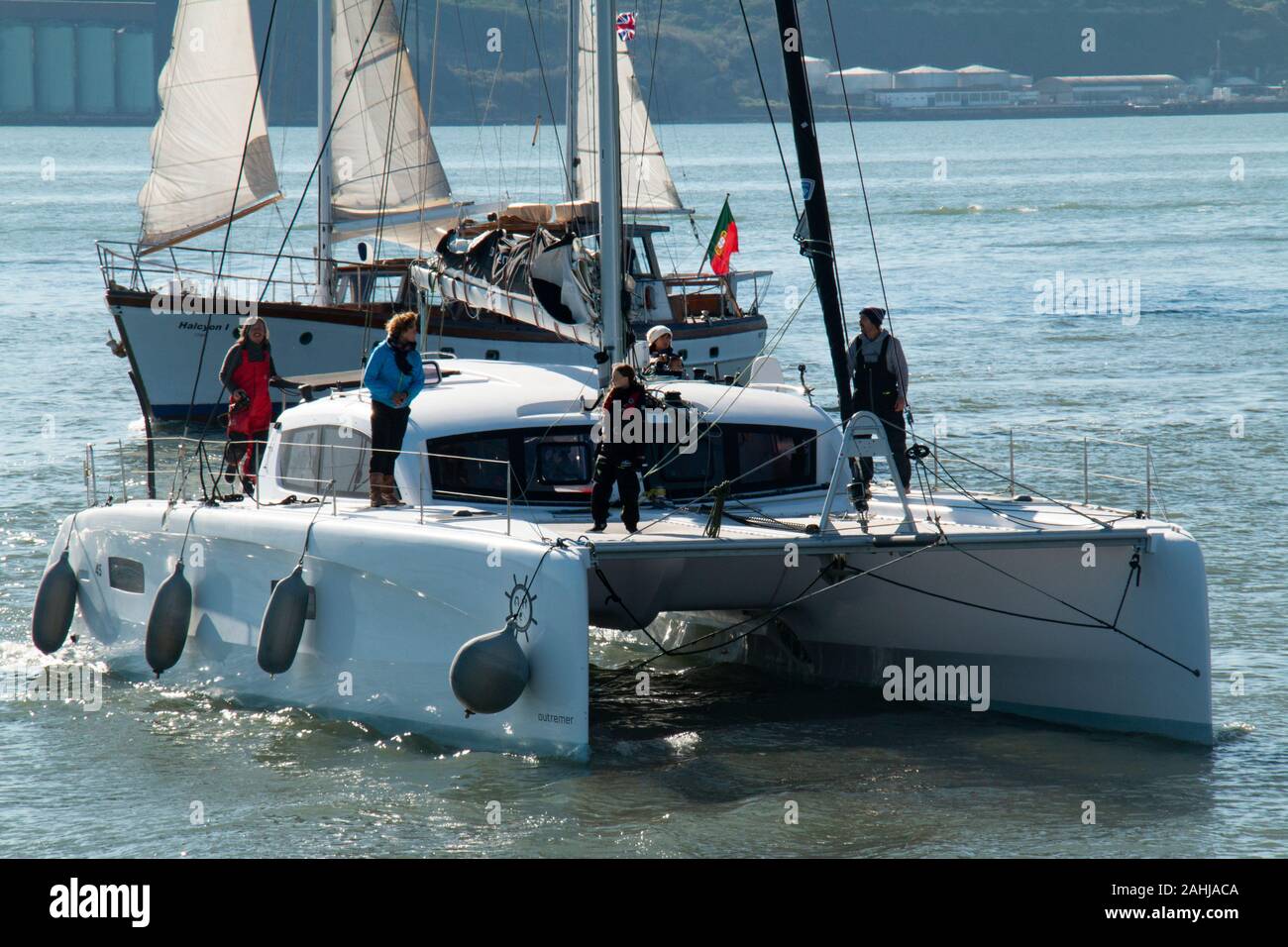 Greta Thunberg arriving Lisbon after sailing 20 days across the
