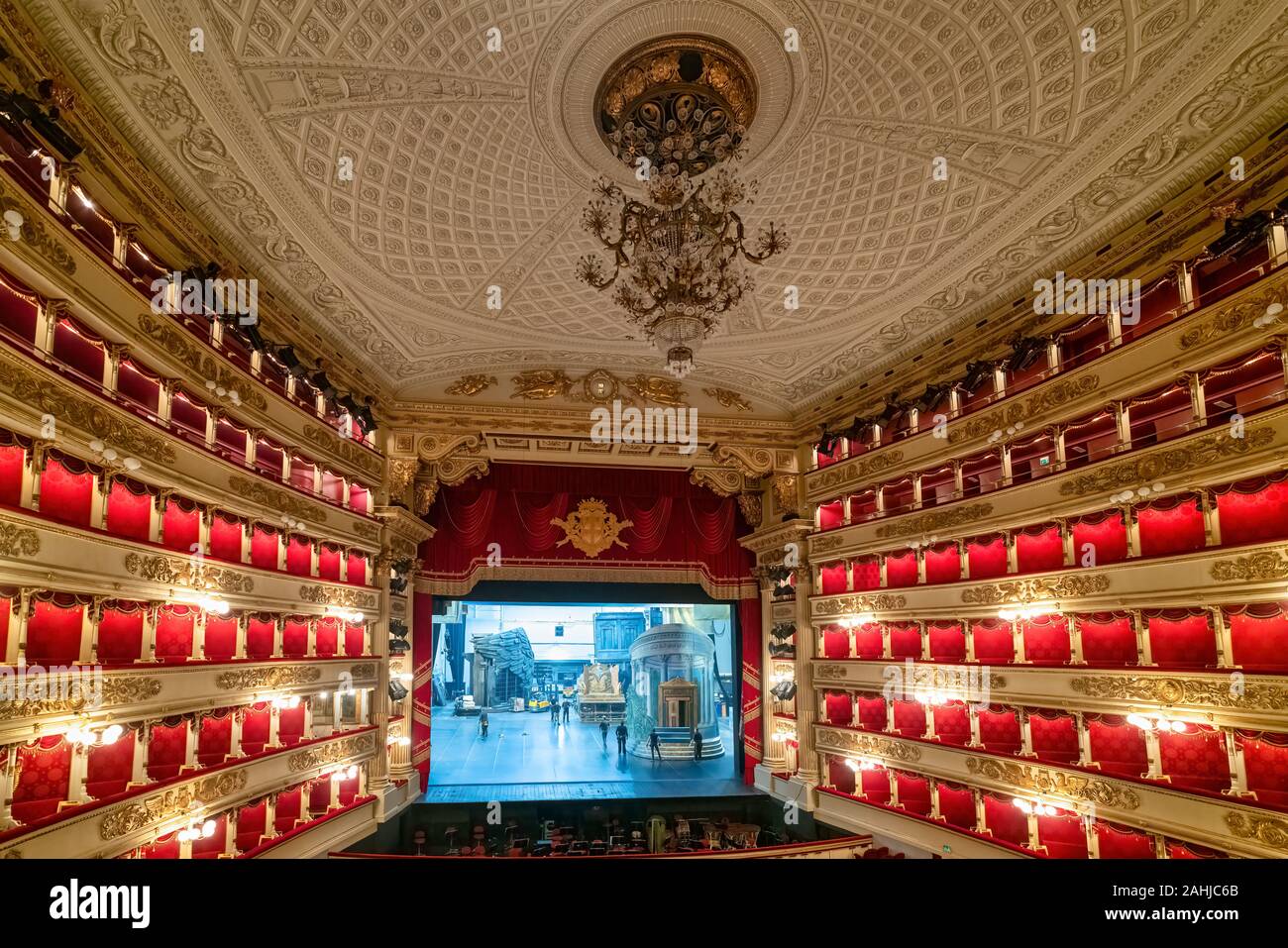 Milan Italy. Teatro alla Scala Opera House Stock Photo