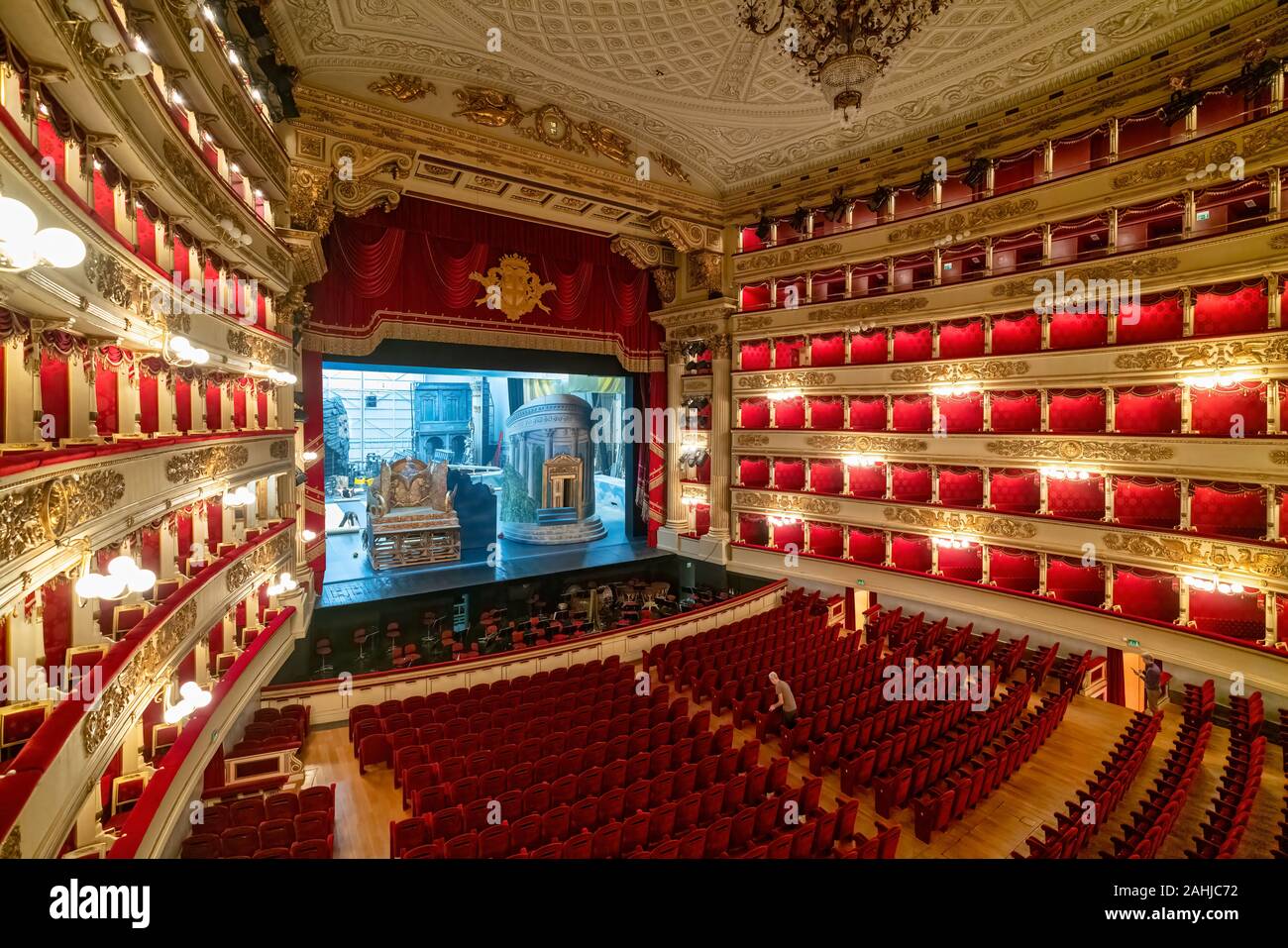 Milan Italy. Teatro alla Scala Opera House Stock Photo