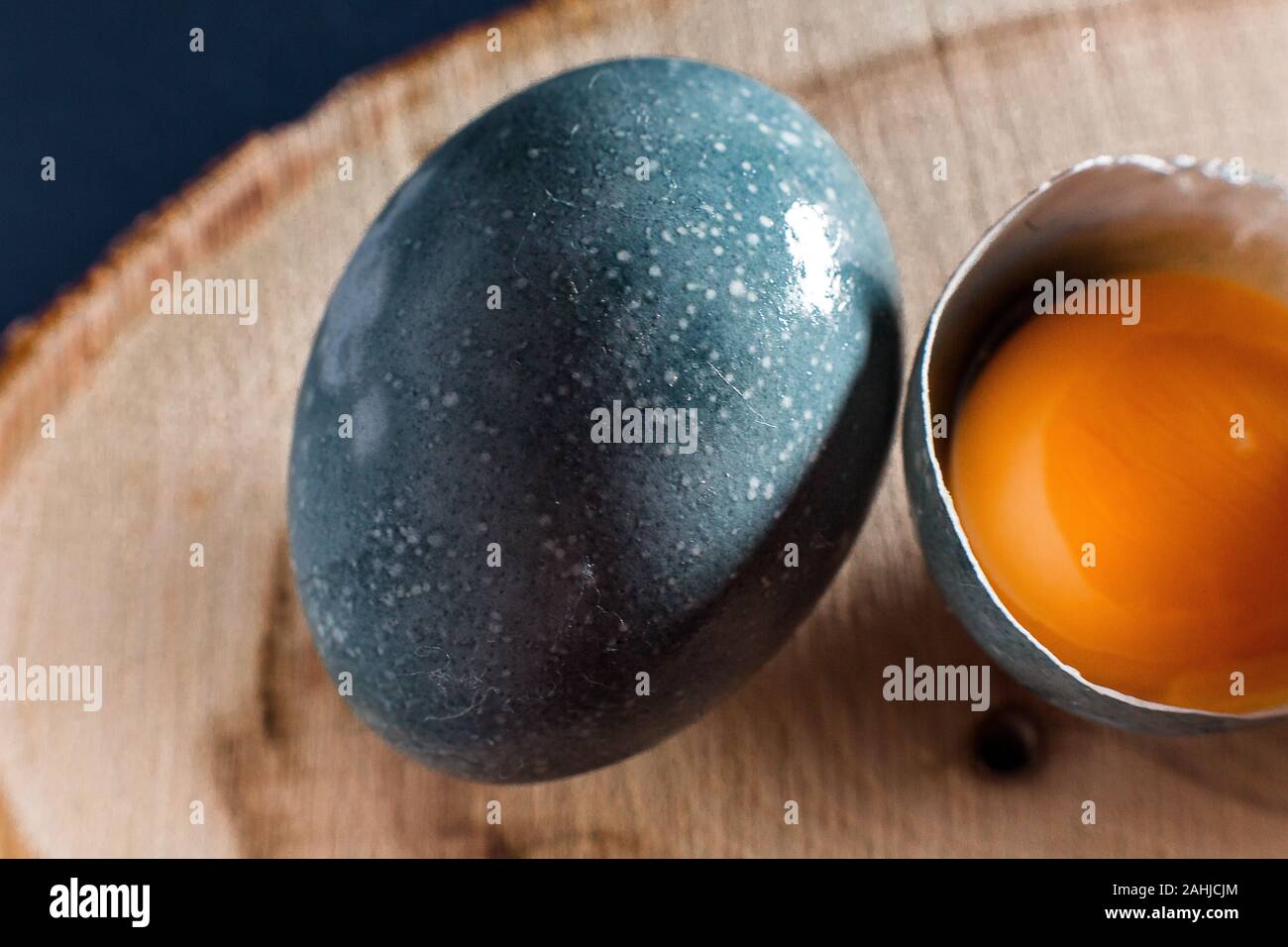 Multi-colored chicken eggs. Easter holiday. Spring. Decor Stock Photo