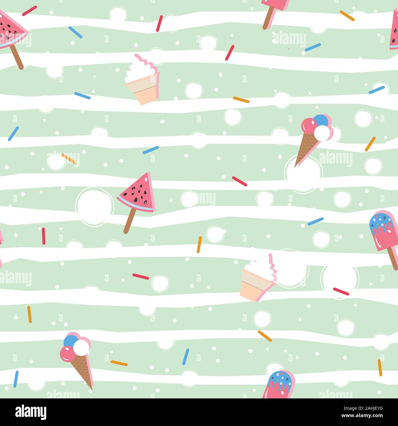 Ice Cream Seamless Pattern. Vector Illustration Stock Vector Image ...
