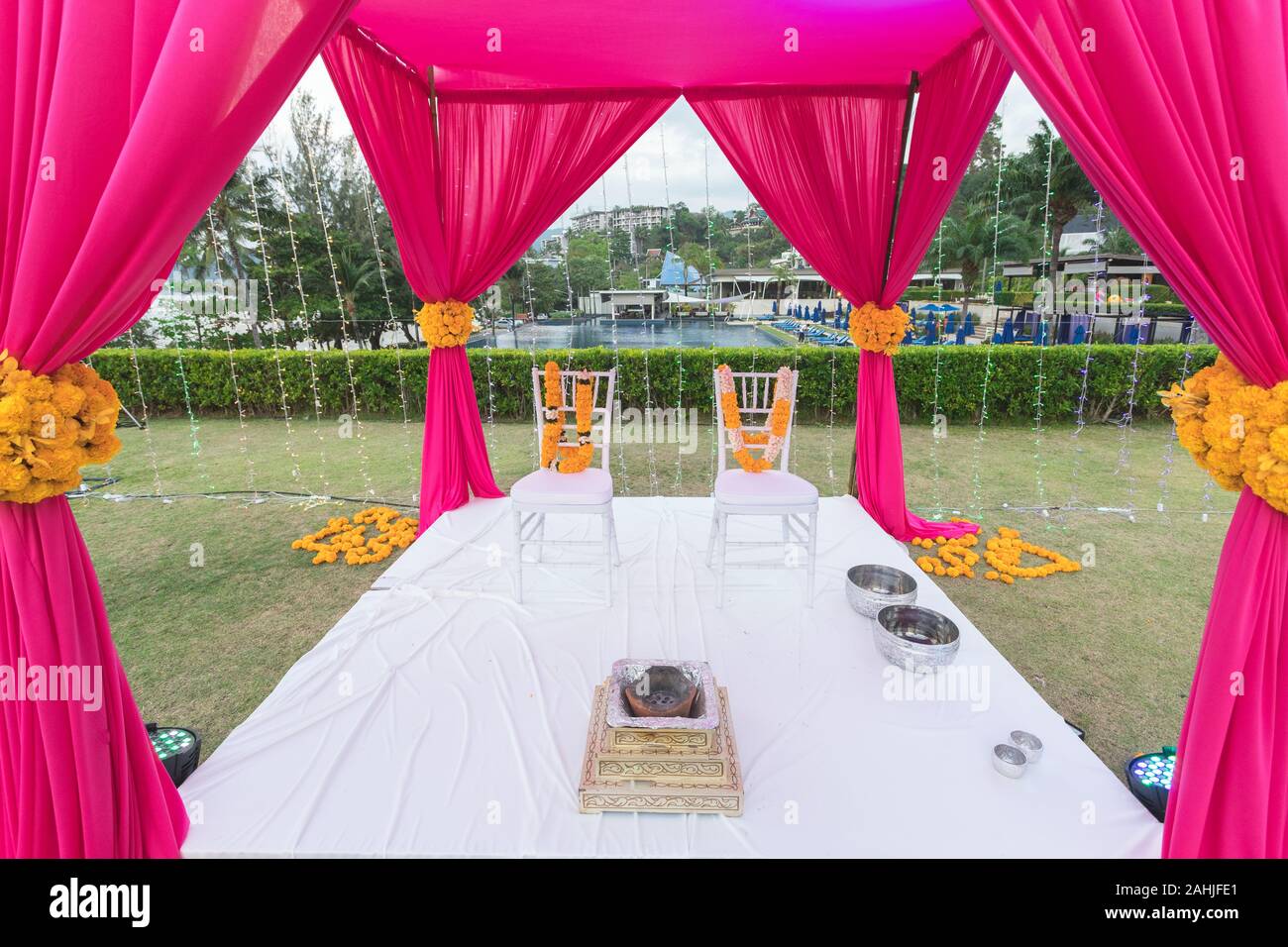 Indian setup property decoration for wedding Stock Photo Alamy