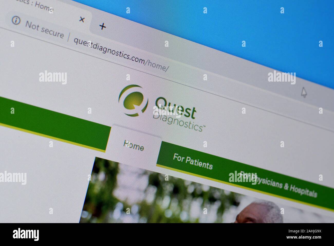 NY, USA DECEMBER 16, 2019 Homepage of quest diagnostics website on