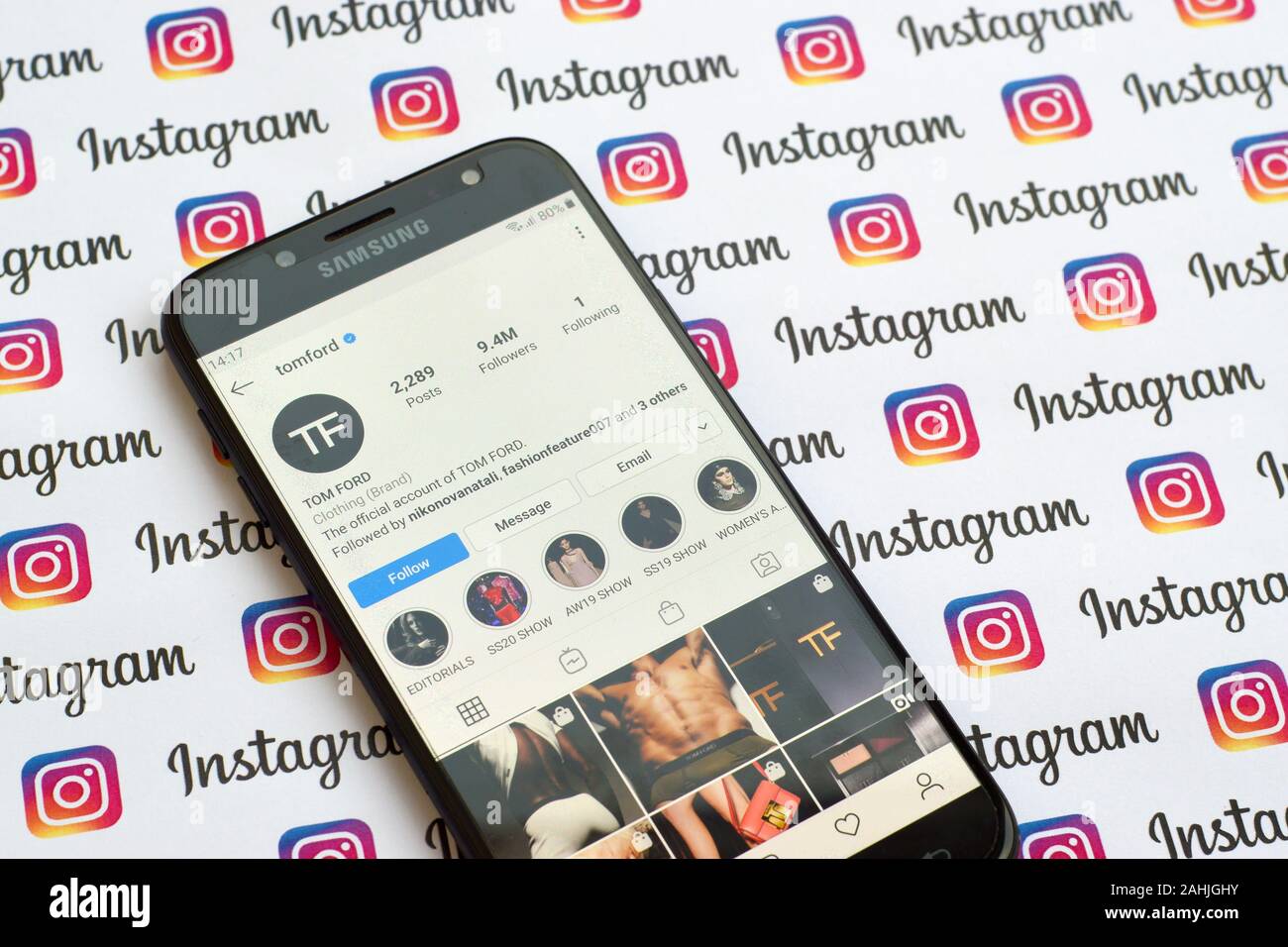 Ny Usa December 4 2019 Tom Ford Official Instagram Account On