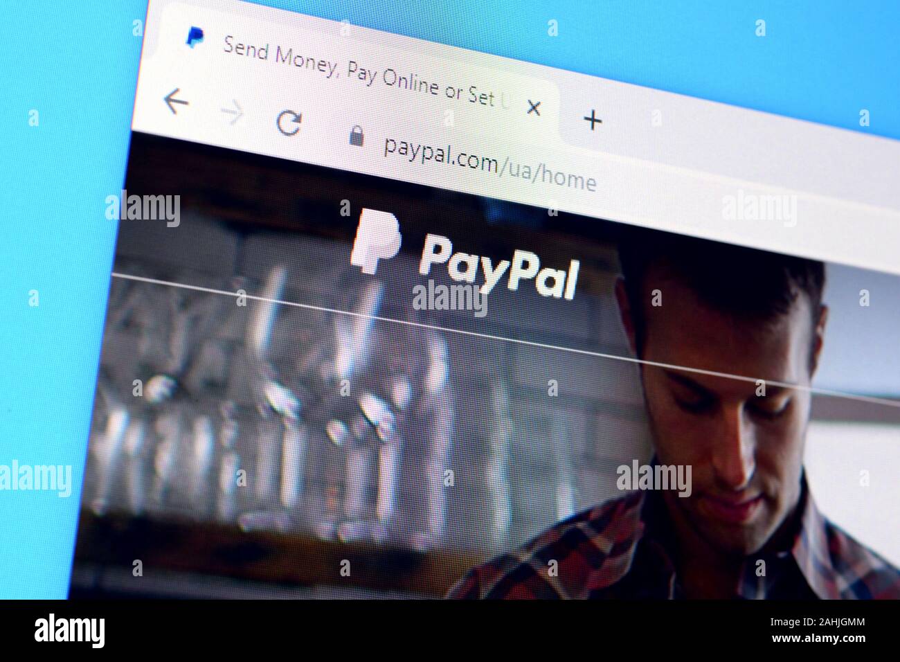 NY, USA - DECEMBER 16, 2019: Homepage of paypal website on the display of PC, url - paypal.com. Stock Photo