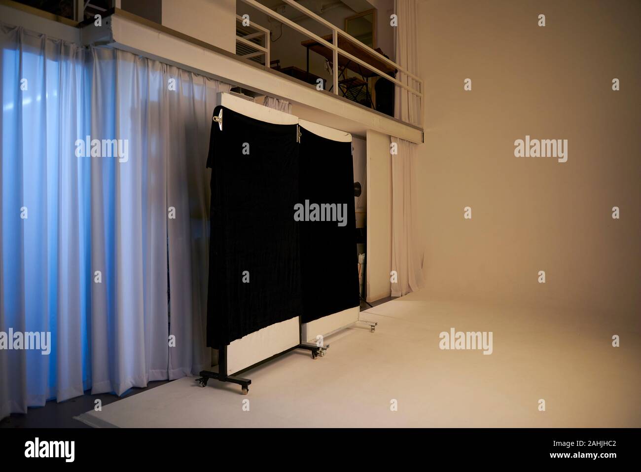 Shadowless walls and reflectors for commercial studios Stock Photo