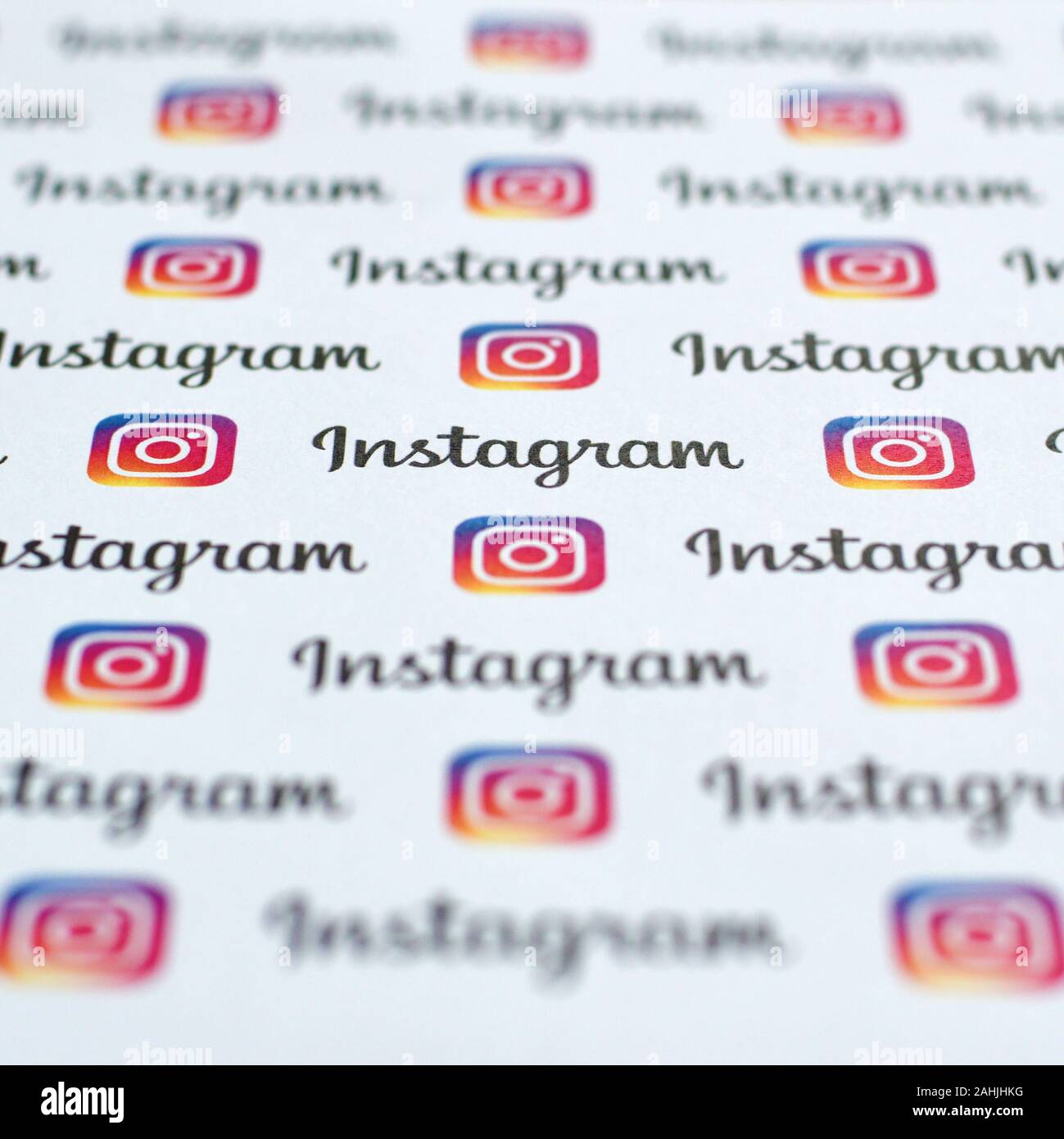 NY USA DECEMBER 5 2019 Instagram Pattern Printed On Paper With ny-usa-december-5-2019-instagram-pattern-printed-on-paper-with