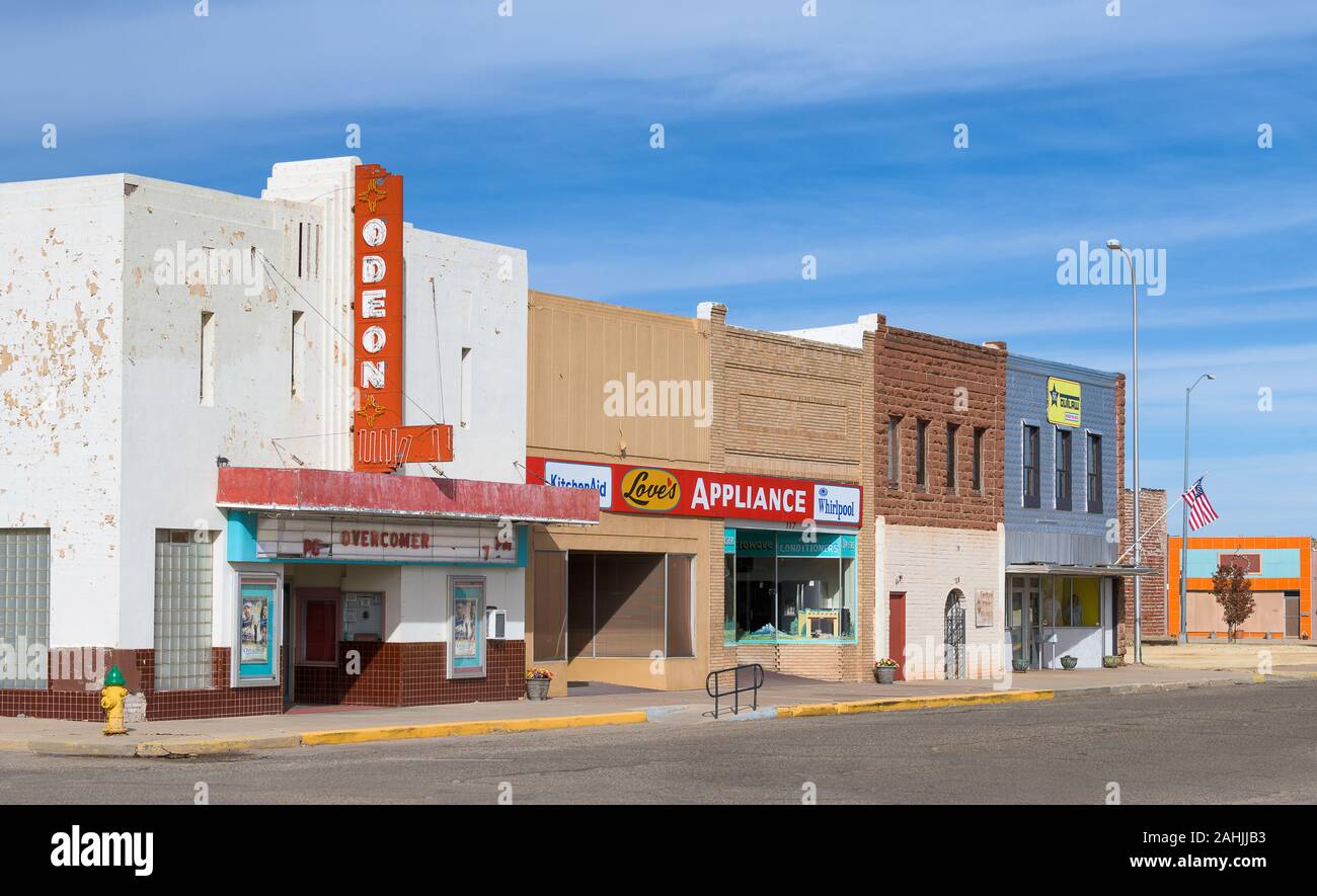 Historic Odeon Theater at 123 S 2nd Street in downtown Tucumcari, New