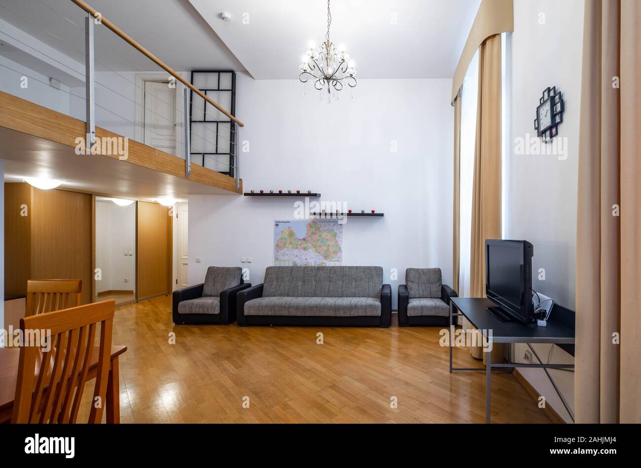 Modern Studio Apartment Living Room Private House Light Nterior Cozy Sofa Stock Photo Alamy
