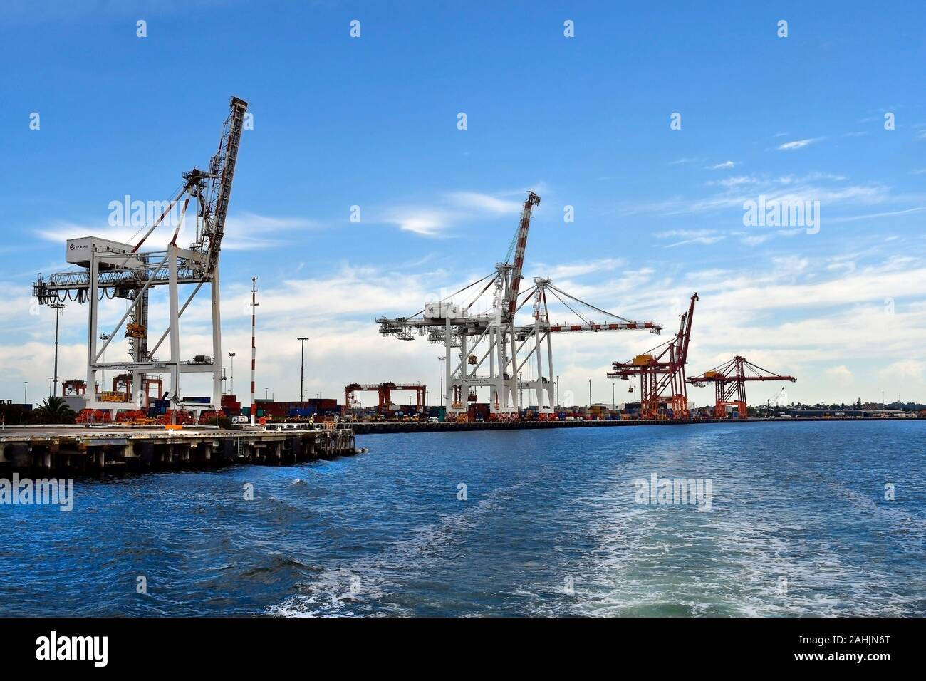 Perth, WA, Australia November 27, 2017 Container terminal and heavy