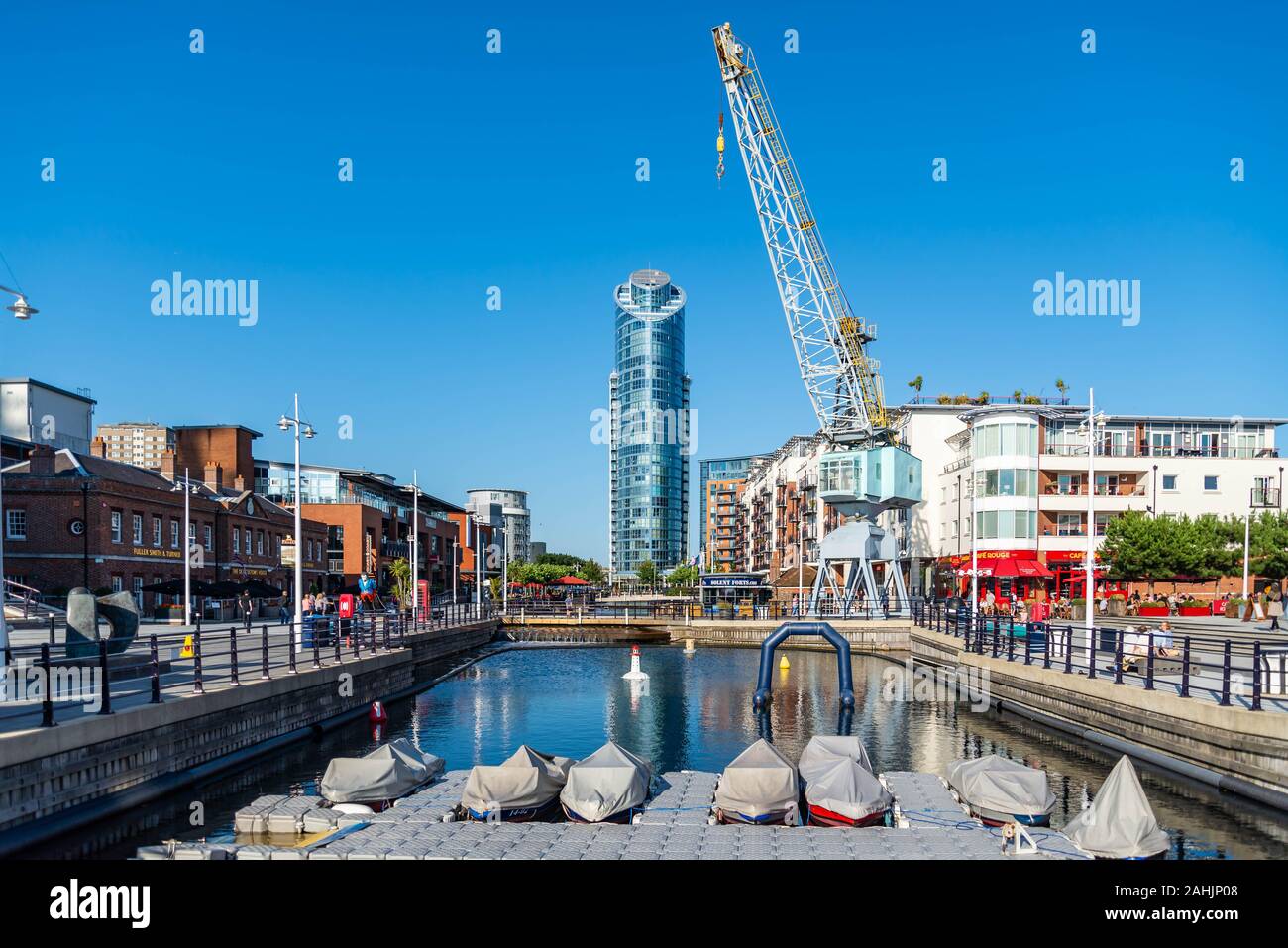 Gunwharf Quays, Portsmouth. The Gunwharf Tower commonly known as the