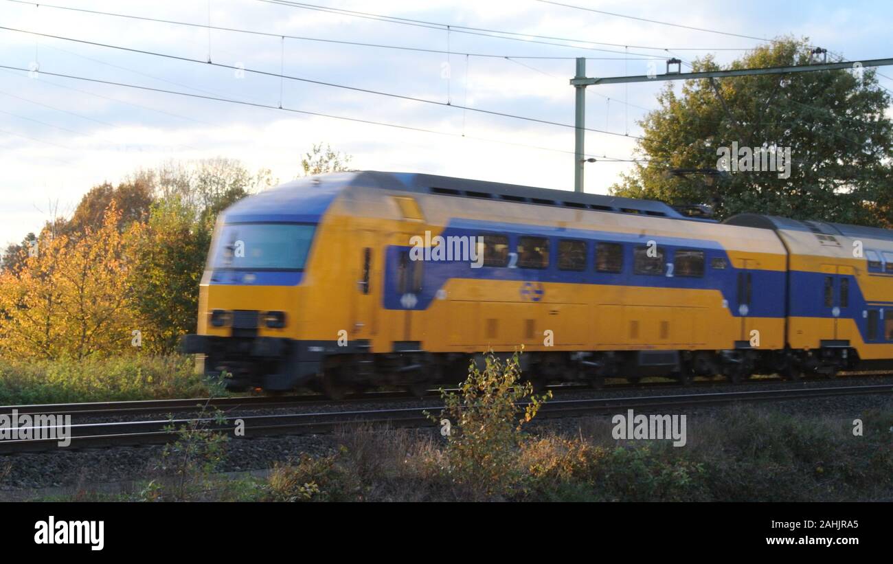 An NID electric multiple unit passenger train at Blerick, Limburg province, Netherlands, Europe. Stock Photo