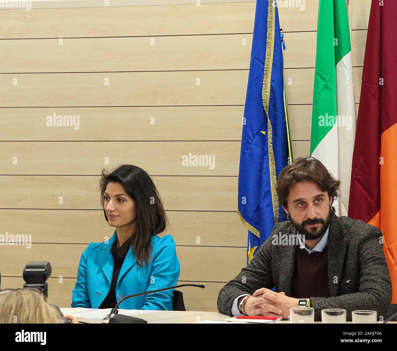 Rome, Italy. 30th Dec, 2019. The Archipelago Library - Auditorium has been open to all citizens since this morning. The inauguration was attended by the Mayor Virginia Raggi, the deputy mayor with responsibility for the cultural growth of Rome Capital Luca Bergamo, the President of the Rome Libraries Institution Paolo Fallai and the President of the Municipality VIII Amedeo Ciaccheri. The new space, located in Municipio VIII in Via Benedetto Croce 50, has an area of ??about 300 square meters. (Photo by Claudio Sisto/Pacific Press) Credit: Pacific Press Agency/Alamy Live News Stock Photo