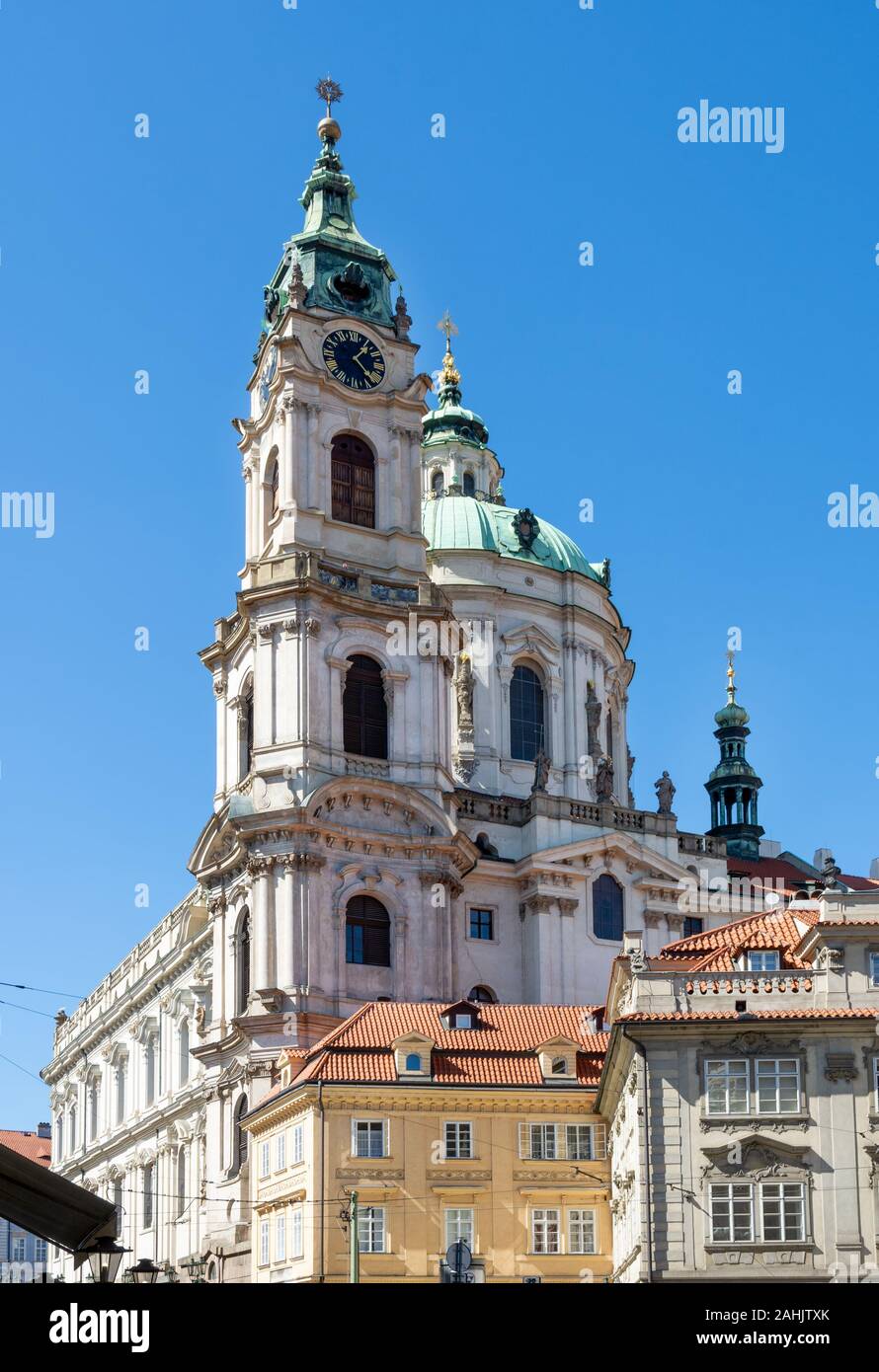 Baroque St. Nicholas Church (Mala Strana) in Prague Stock Photo