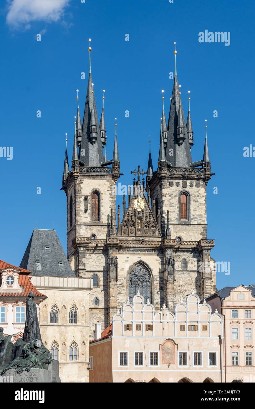 Historic Church of Our Lady before Tyn in Prague Stock Photo