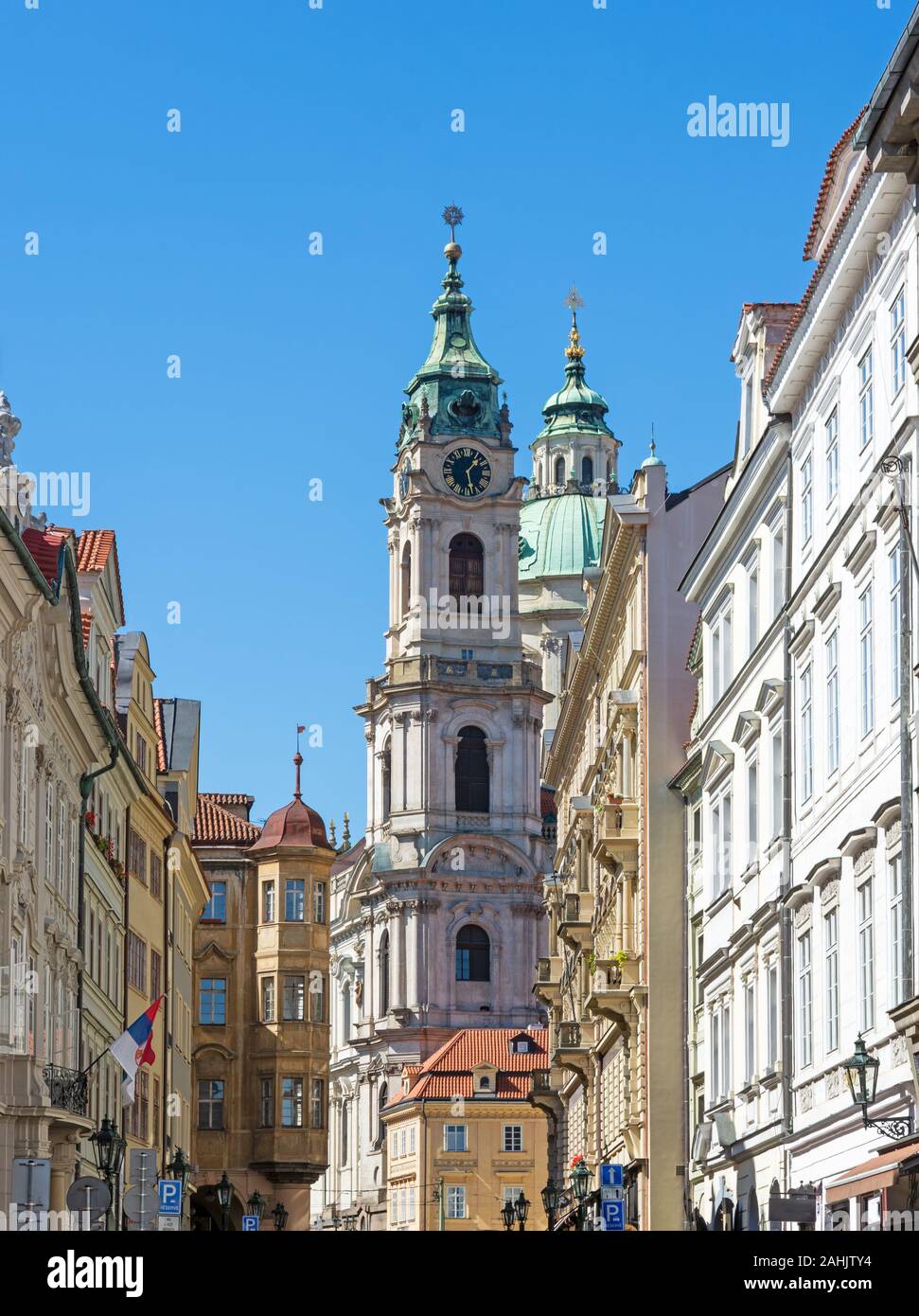 Baroque St. Nicholas Church (Mala Strana) in Prague Stock Photo