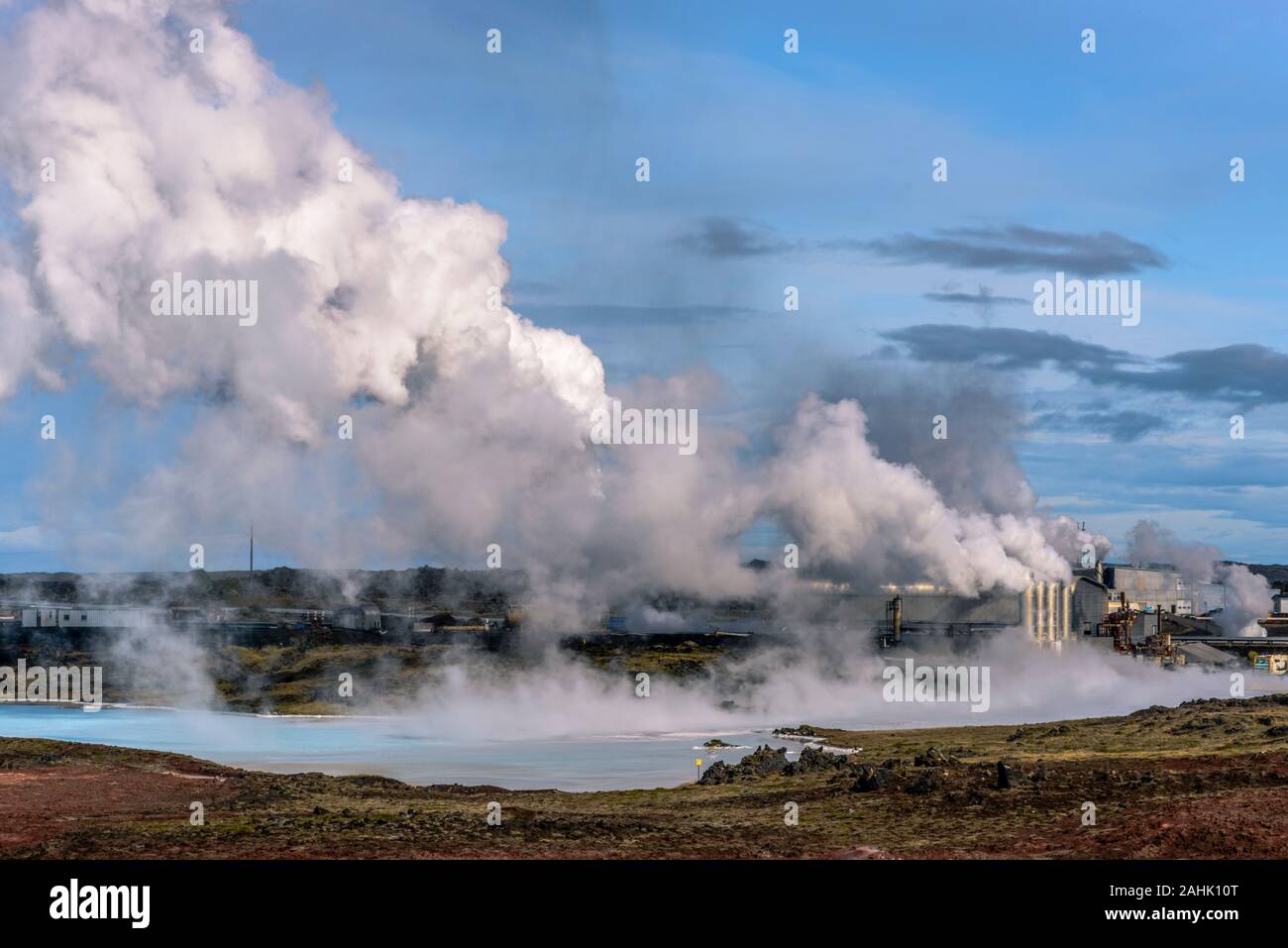 REYKJANES, ICELAND - AUGUST 29, 2019: Geothermal Reykjanes Power Station Stock Photo