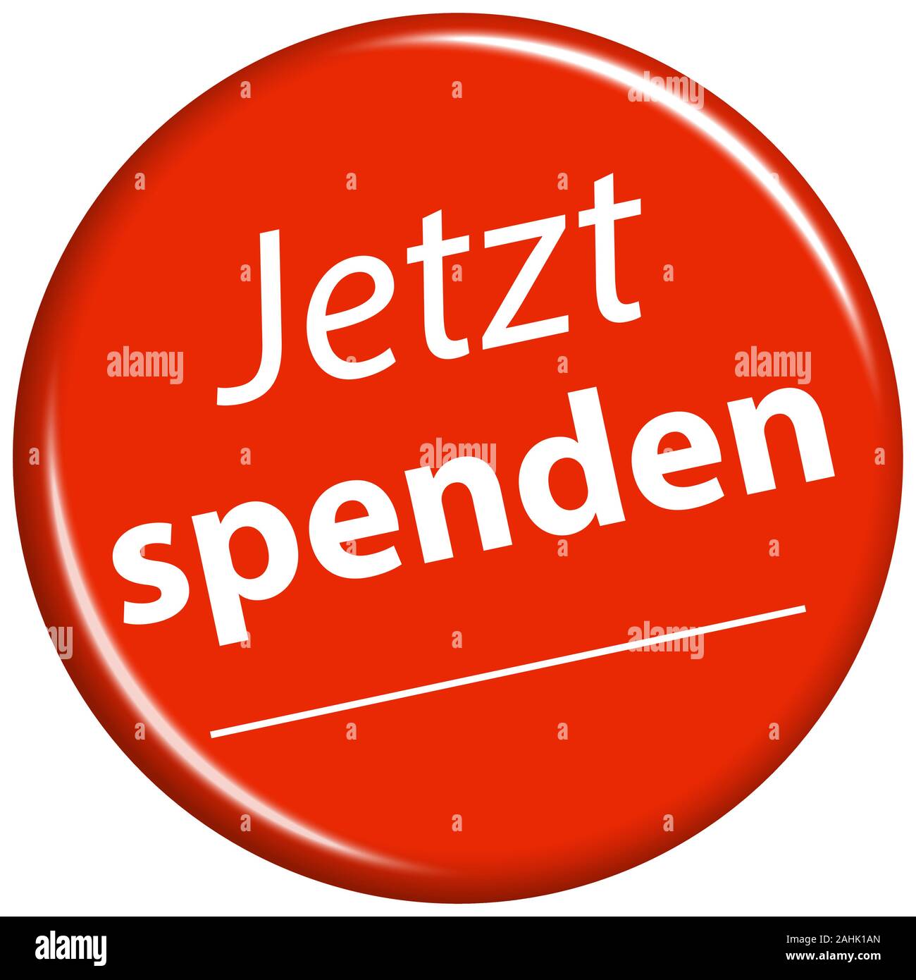 EPS 10 vector with round red colored magnet with text donate now (in german) Stock Vector