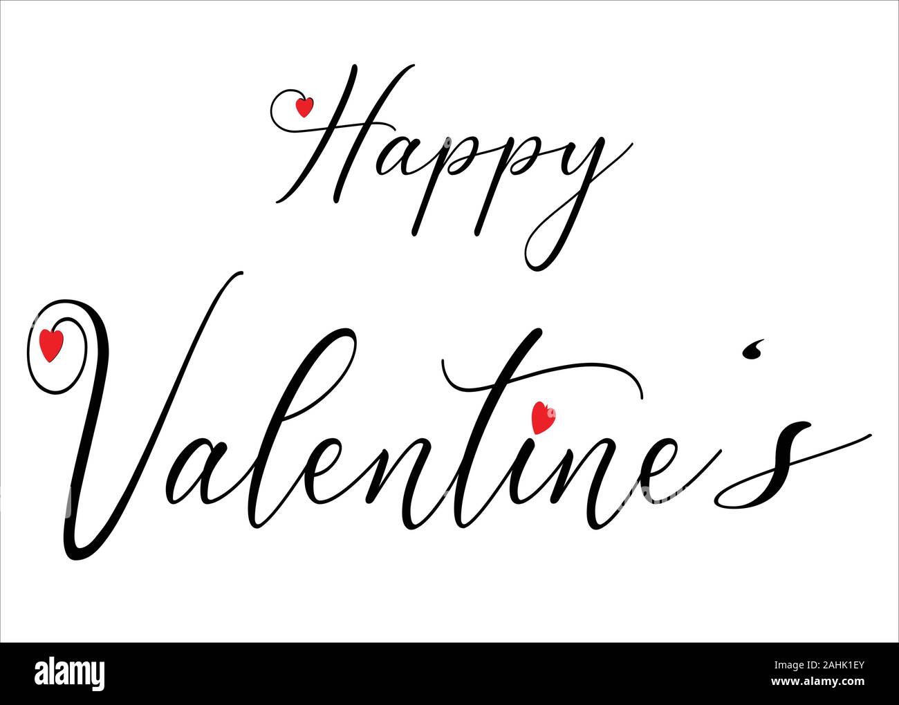 Happy Valentine's card with red hearts, on white background - vector ...