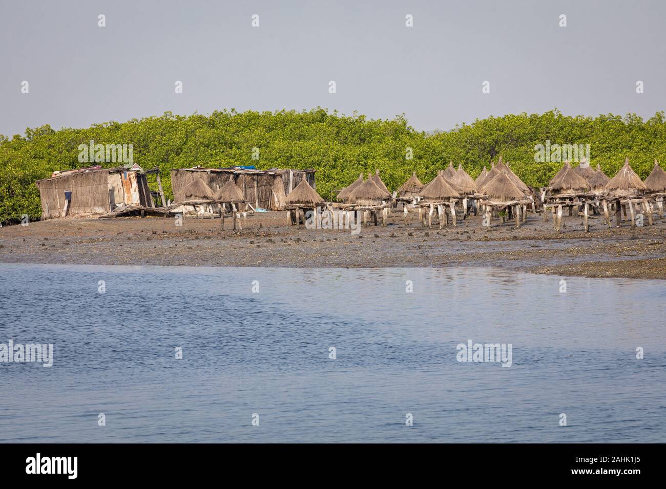 View over historic Fadiauth Island. Senegal. West Africa. Stock Photo