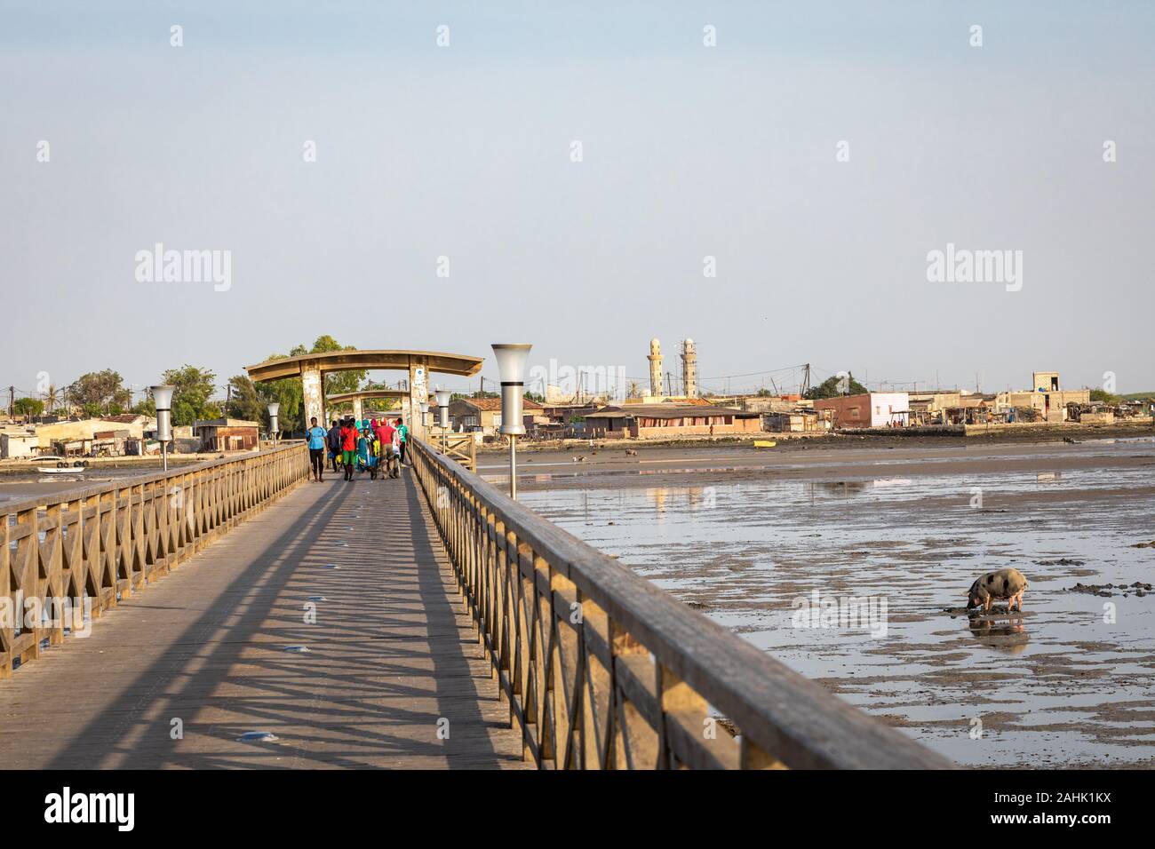 JOAL-FADIOUTH, SENEGAL - NOVEMBER15, 2019: Bridge over historic Fadiauth Island. Senegal. West Africa. Stock Photo