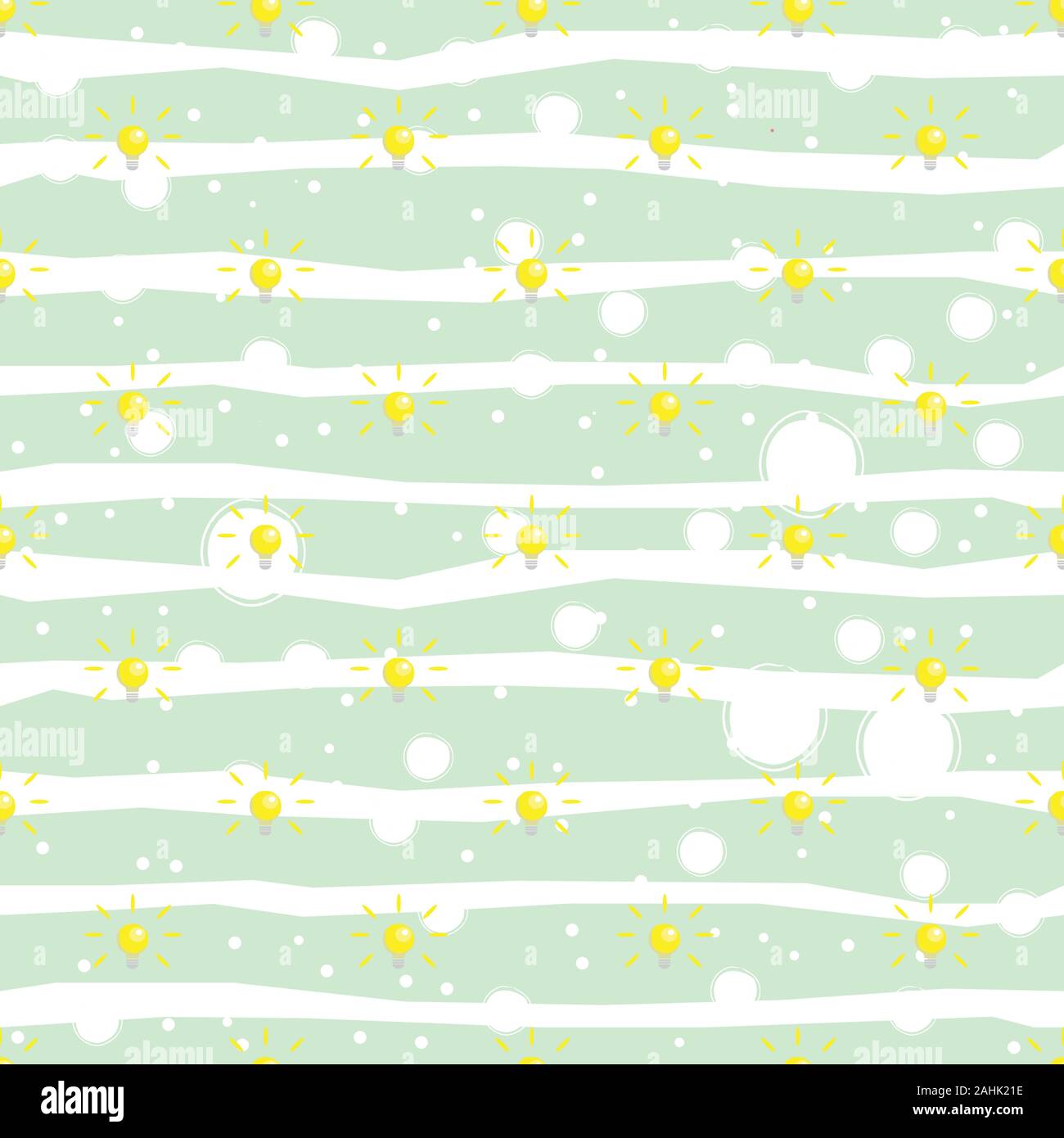 Seamless pattern with shining bulbs on simple background. Vector Illustration. Stock Vector