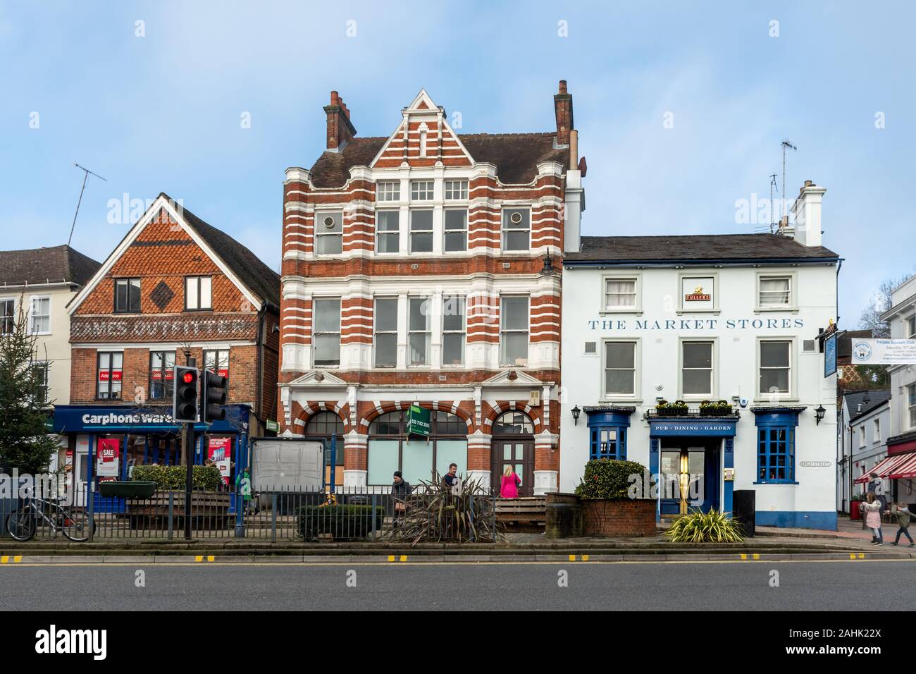 Period buildings on Reigate High Street, Surrey, UK Stock Photo