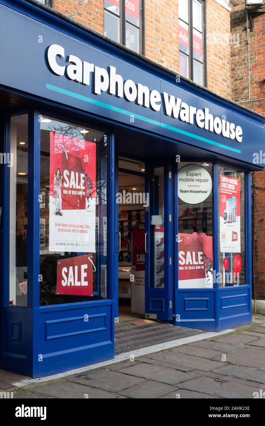 Carphone Warehouse mobile phone (cell phone) shop on a UK high street Stock Photo