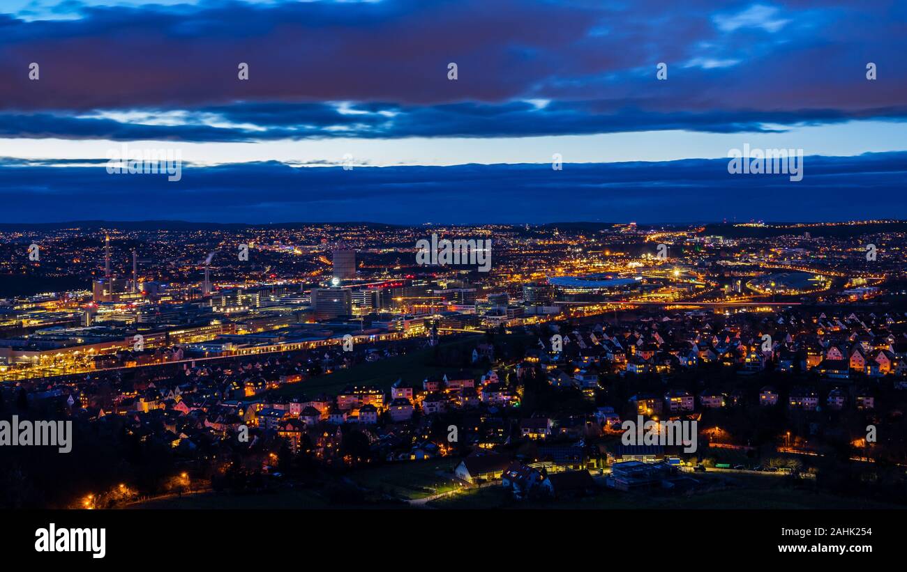 Germany, Stuttgart city, cityscape, skyline, stadium, industry and ...