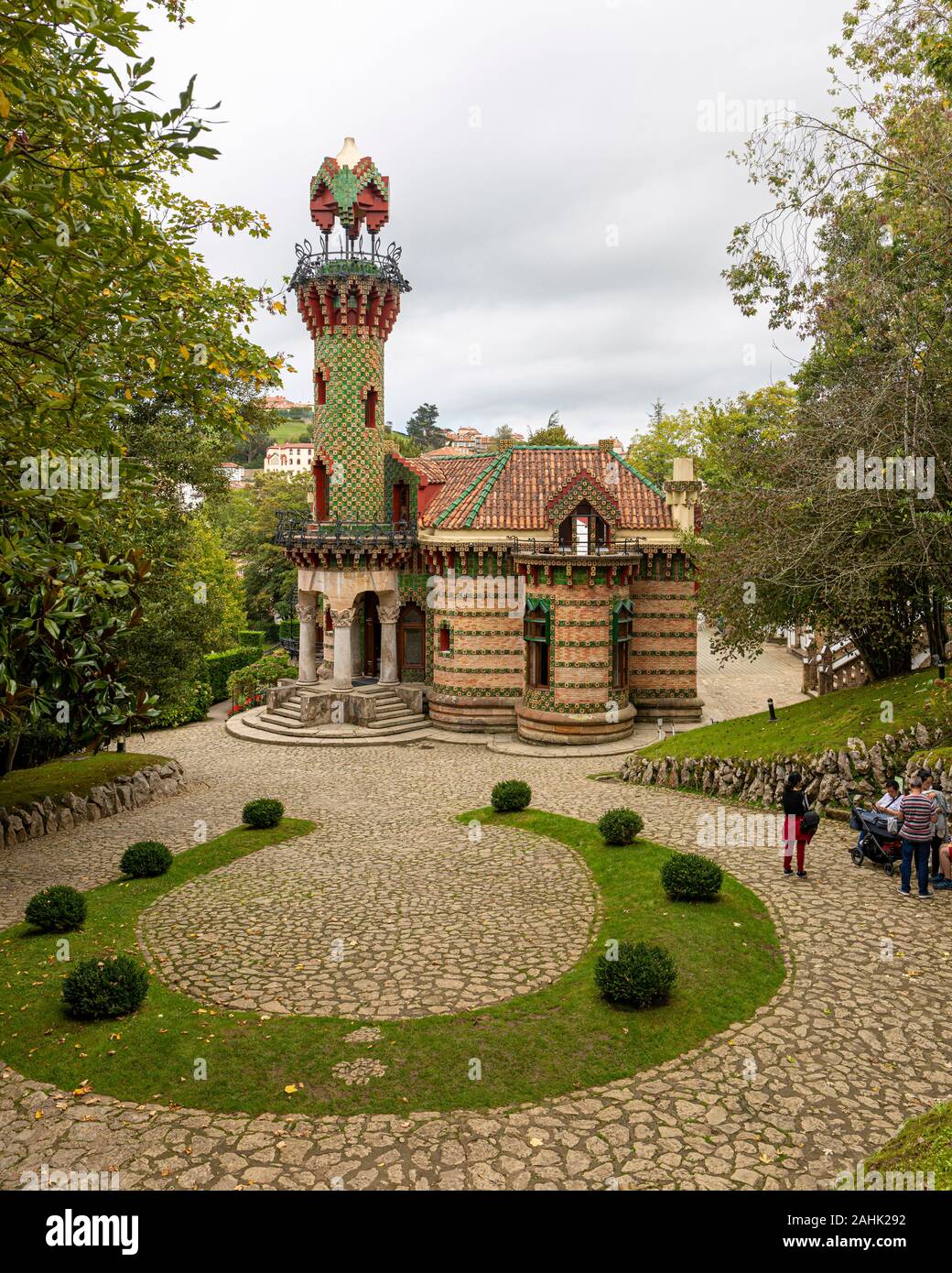 El Capricho designed by the celebrated Catalan architect.   Comillas is one of the northern Spanish region of Cantabria’s most symbolic places Stock Photo