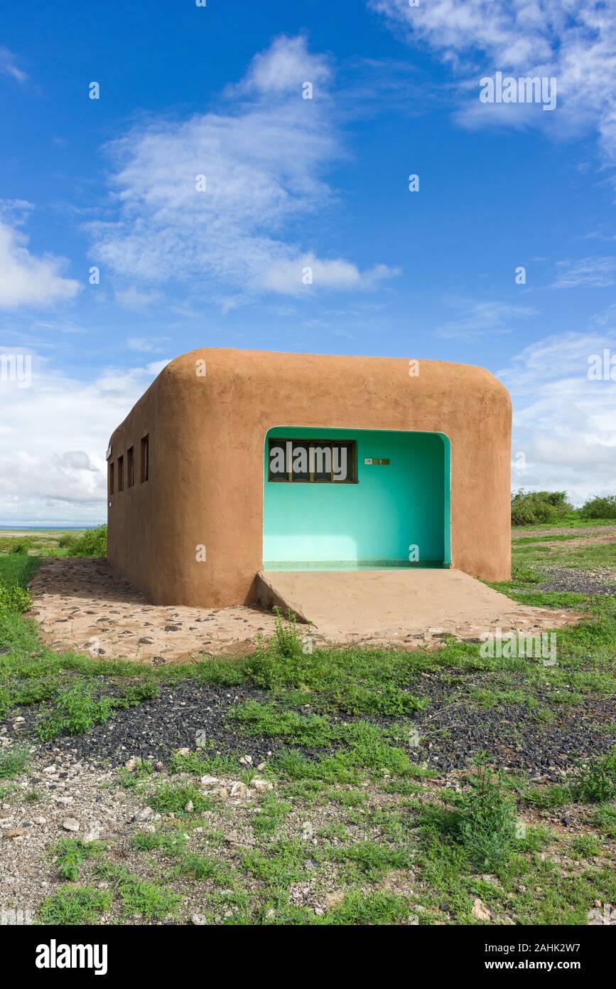 Toilet facilities building exterior in Amboseli National Park, Kenya Stock Photo